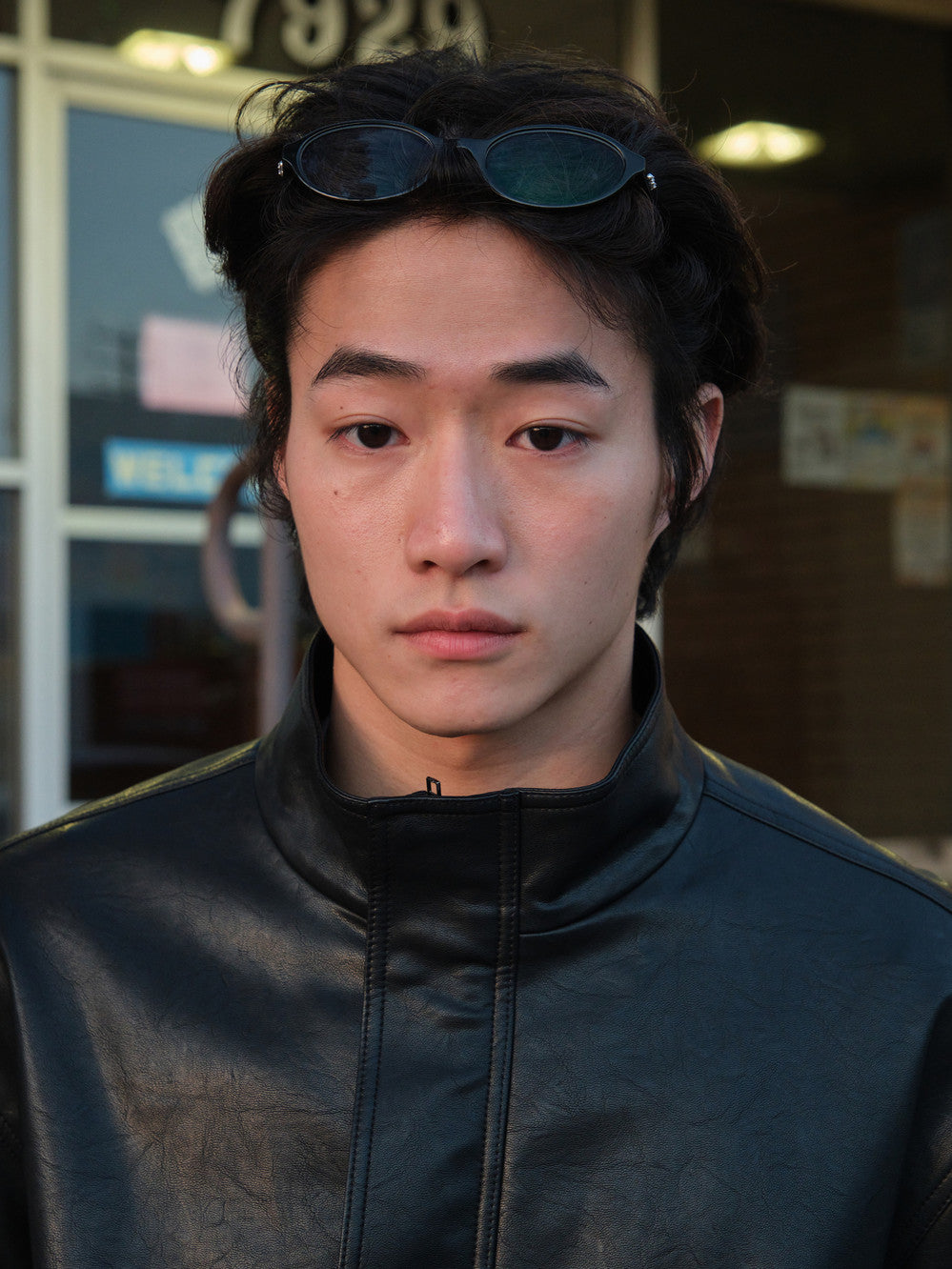 Low Classic Artificial Leather Jumper Black