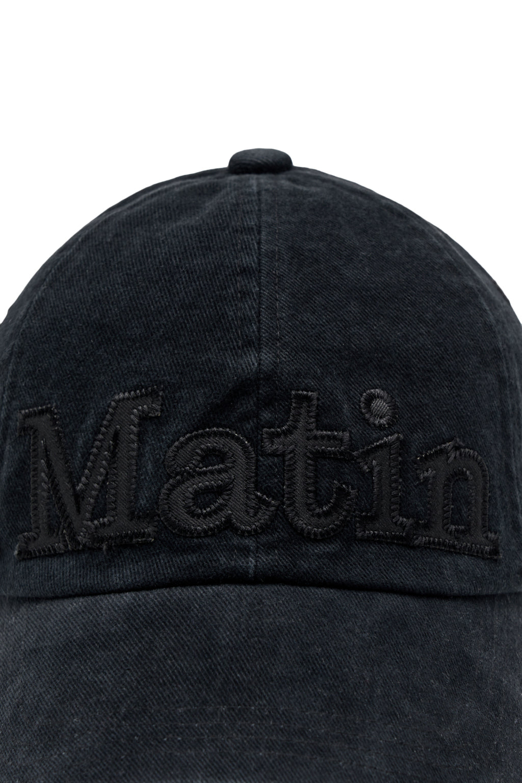 [matinkim] MATIN APPLIQUE STITCH BALL CAP IN BLACK