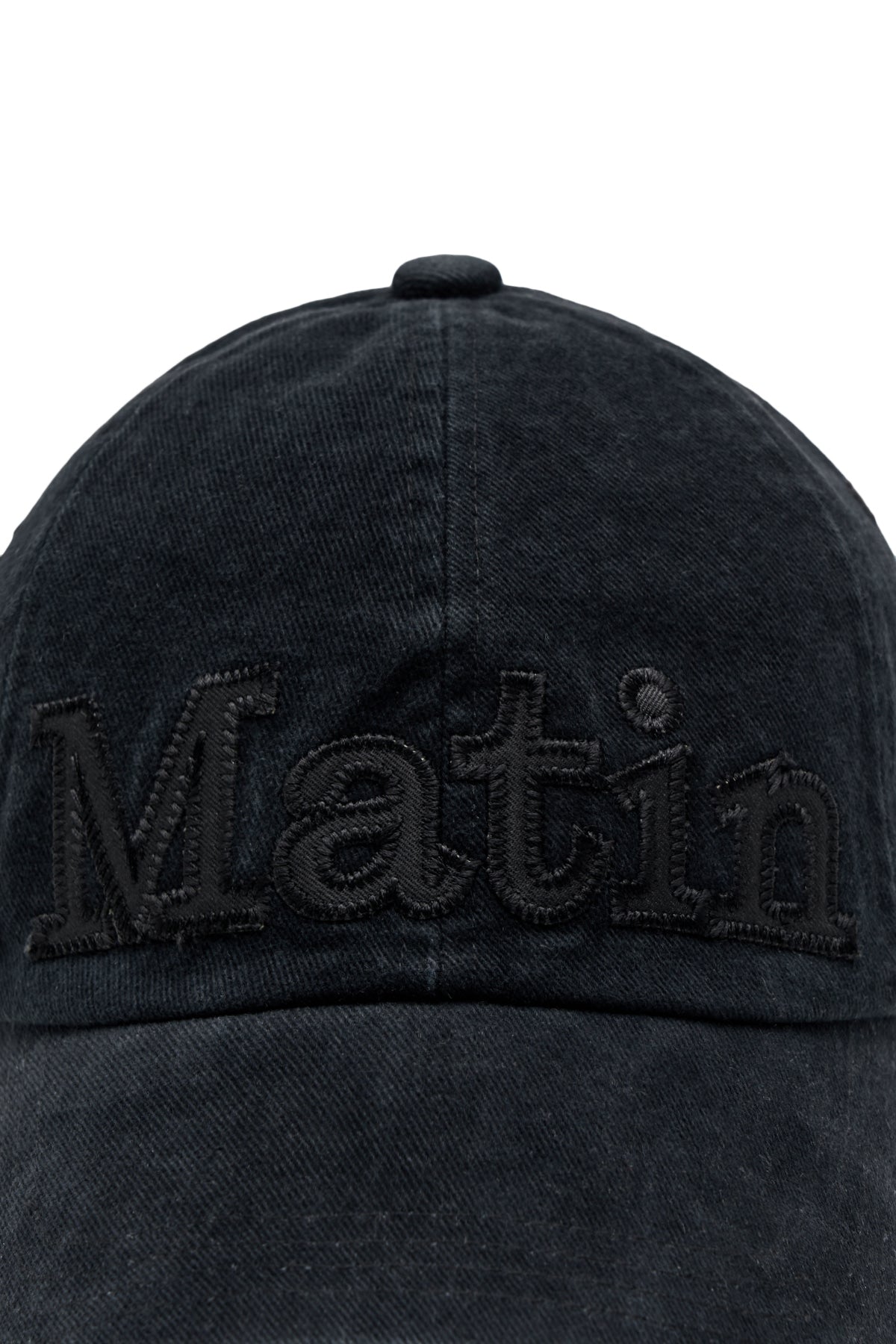 [matinkim] MATIN APPLIQUE STITCH BALL CAP IN BLACK