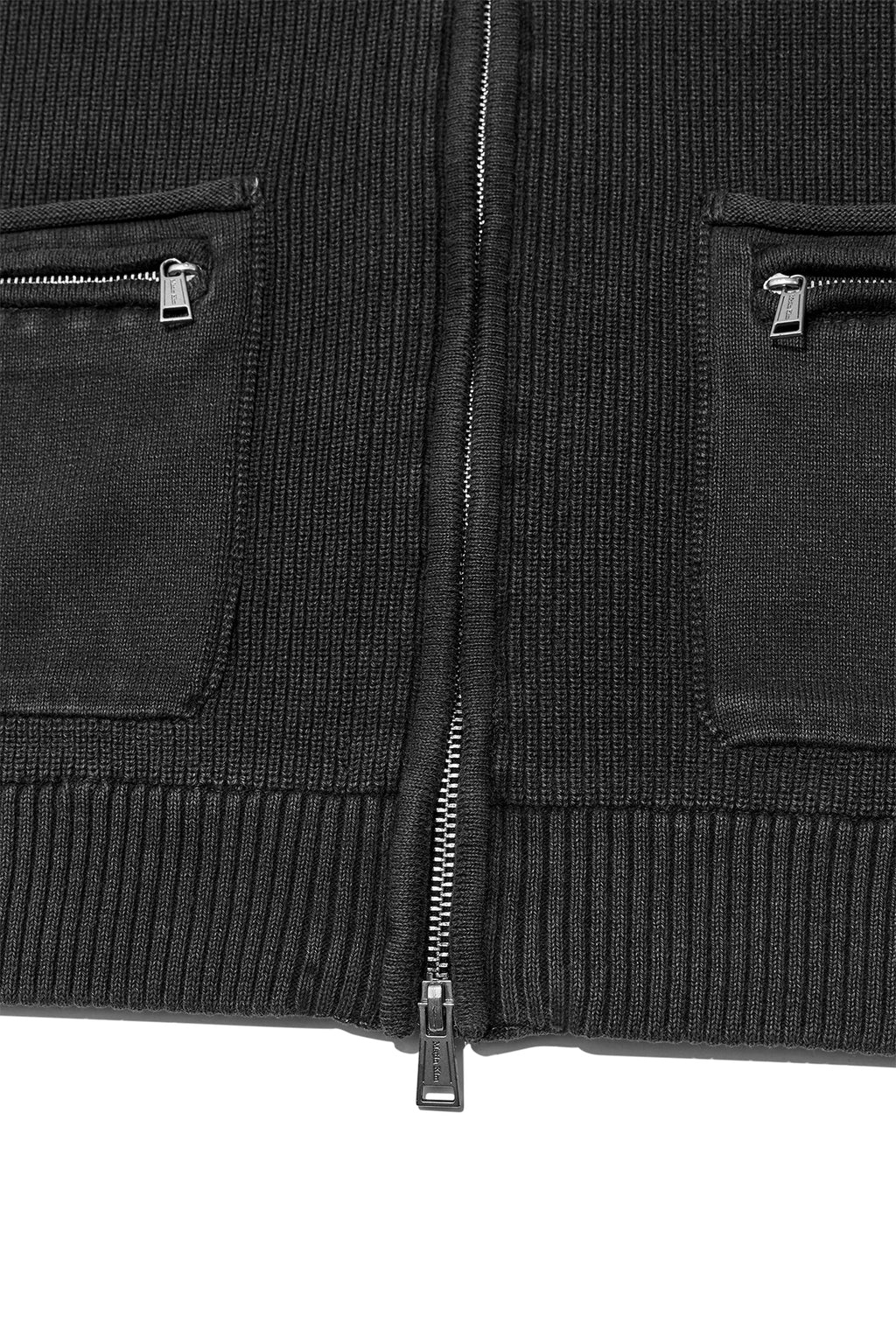 [matinkim] LOGO POINT WASHED KNIT VEST FOR MEN IN CHARCOAL