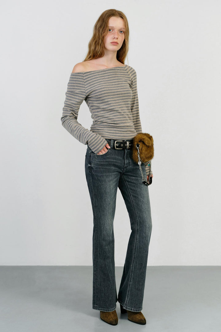 Instantfunk Tulip Pocket Bootcut Denim - Blue