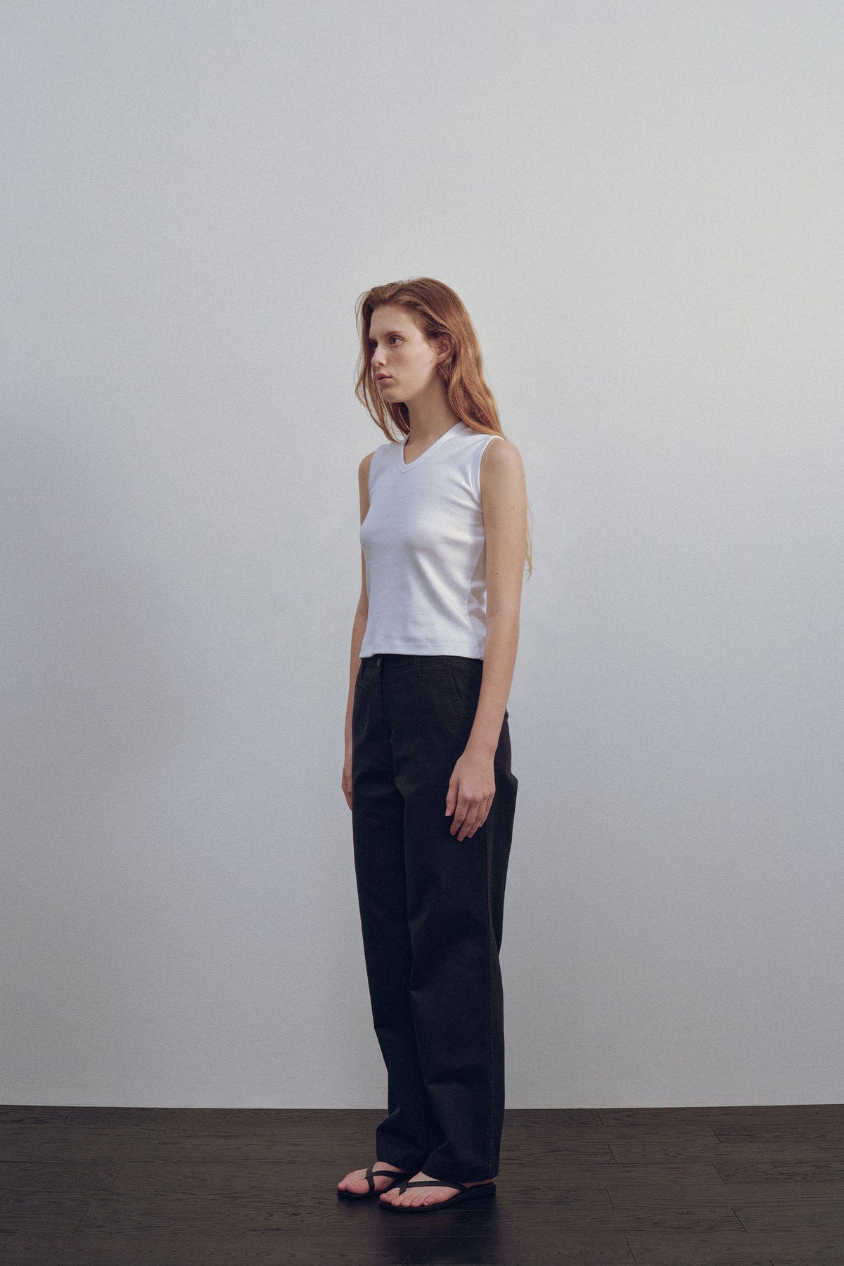 Nothing Written 90s v-neck sleeveless top (Vanilla butter)