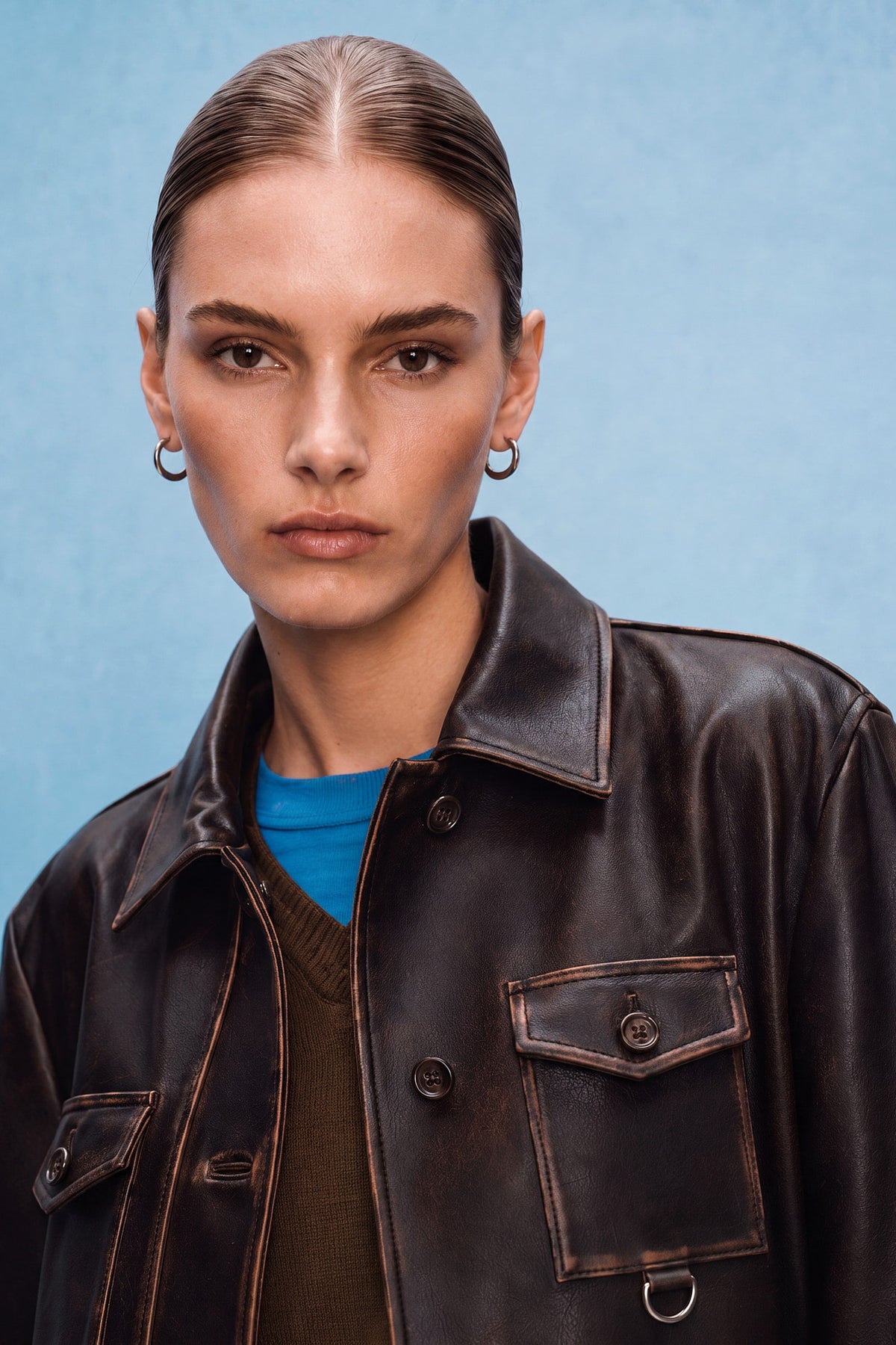 Andersson Bell Fur Collar Field Leather Jacket