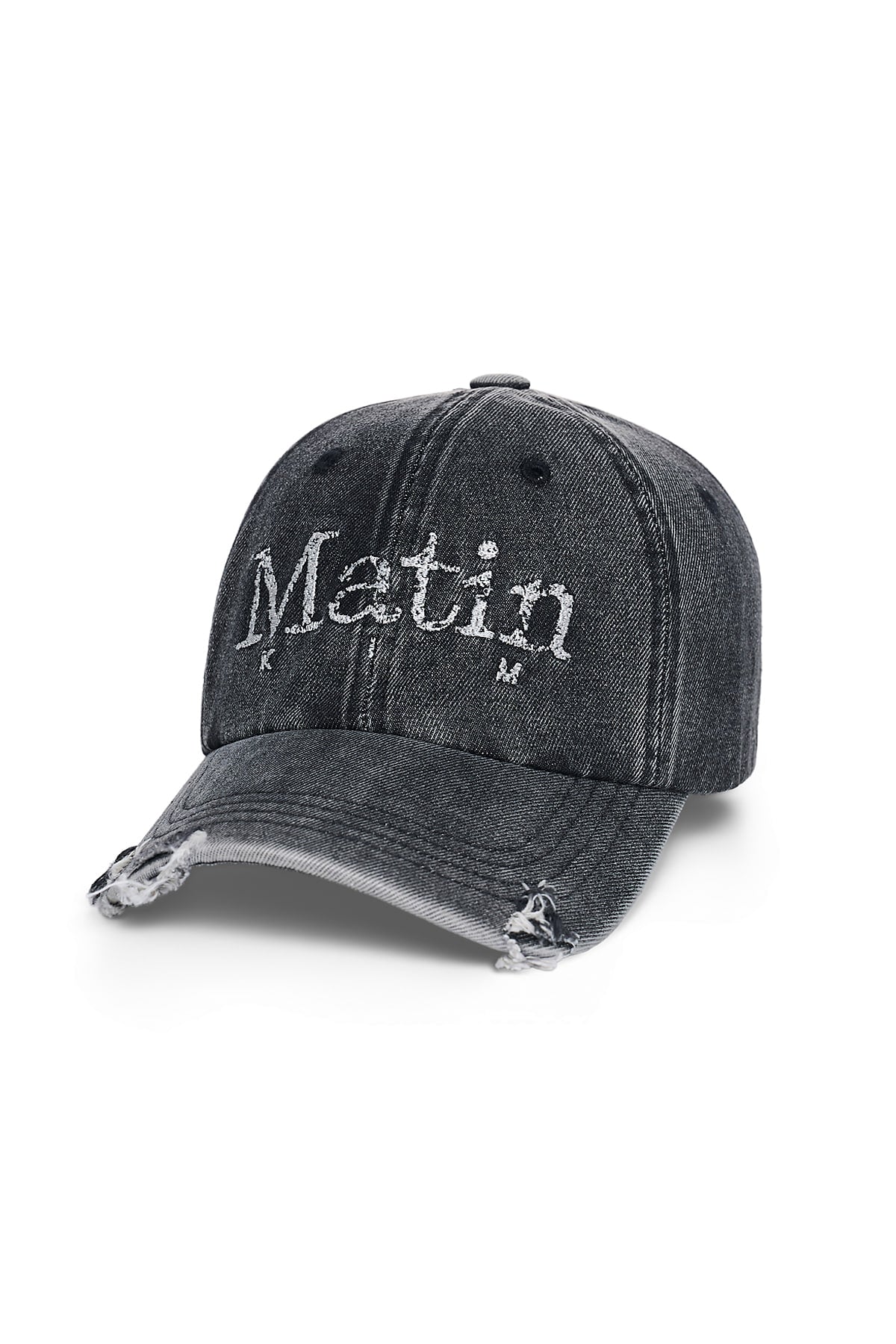 Matinkim Vintage Distressed Denim Ball Cap IN Black
