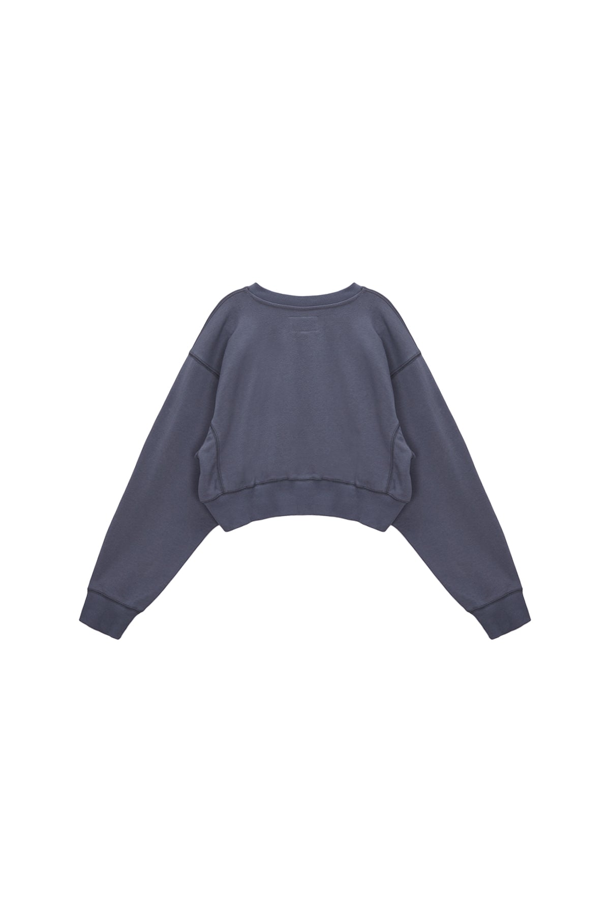 [matinkim] STITCH LABEL CROP SWEATSHIRT IN SMOKE BLUE