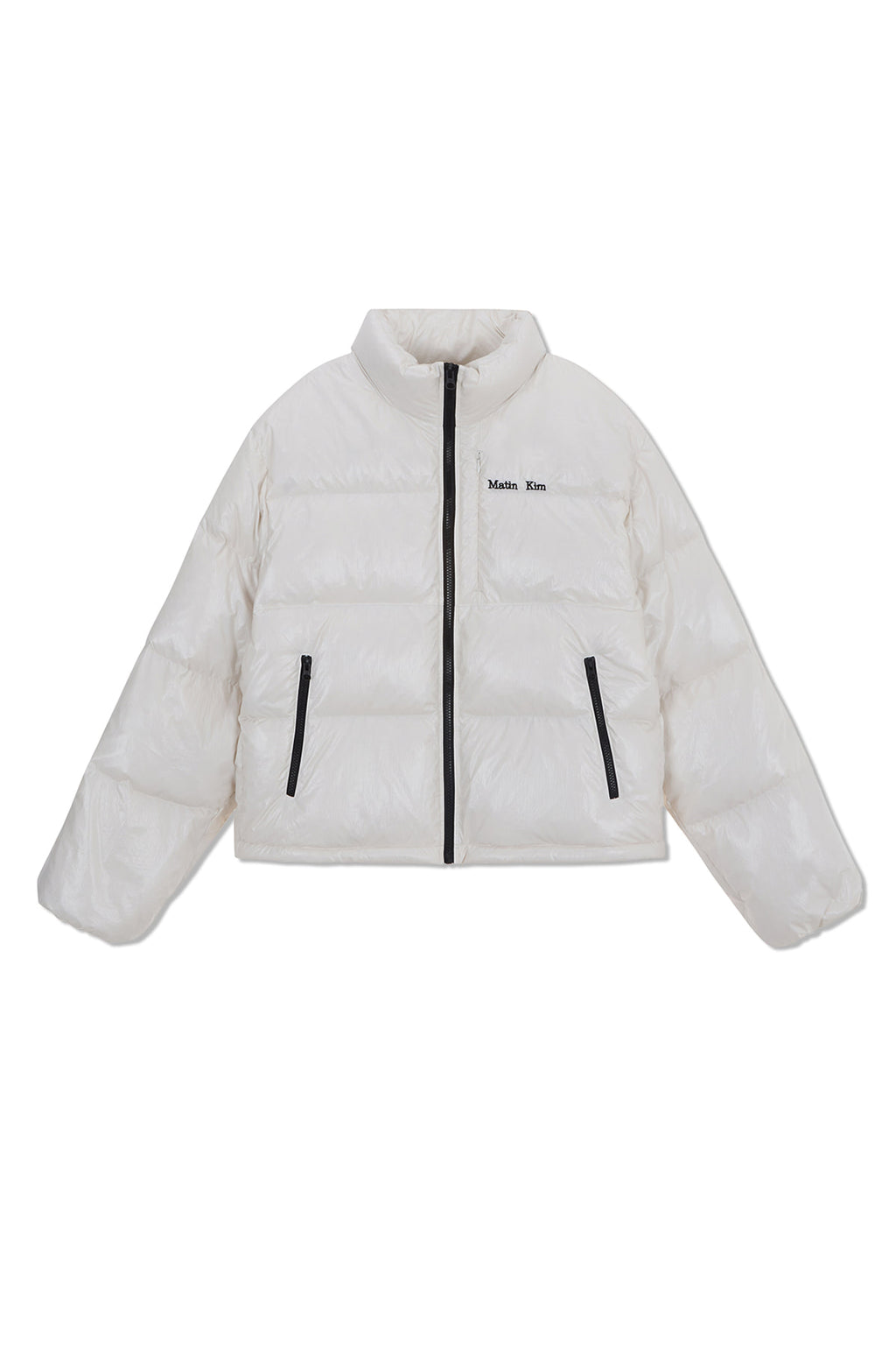 [matinkim] SMALL LOGO VOLUME DOWN JUMPER FOR WOMEN IN IVORY