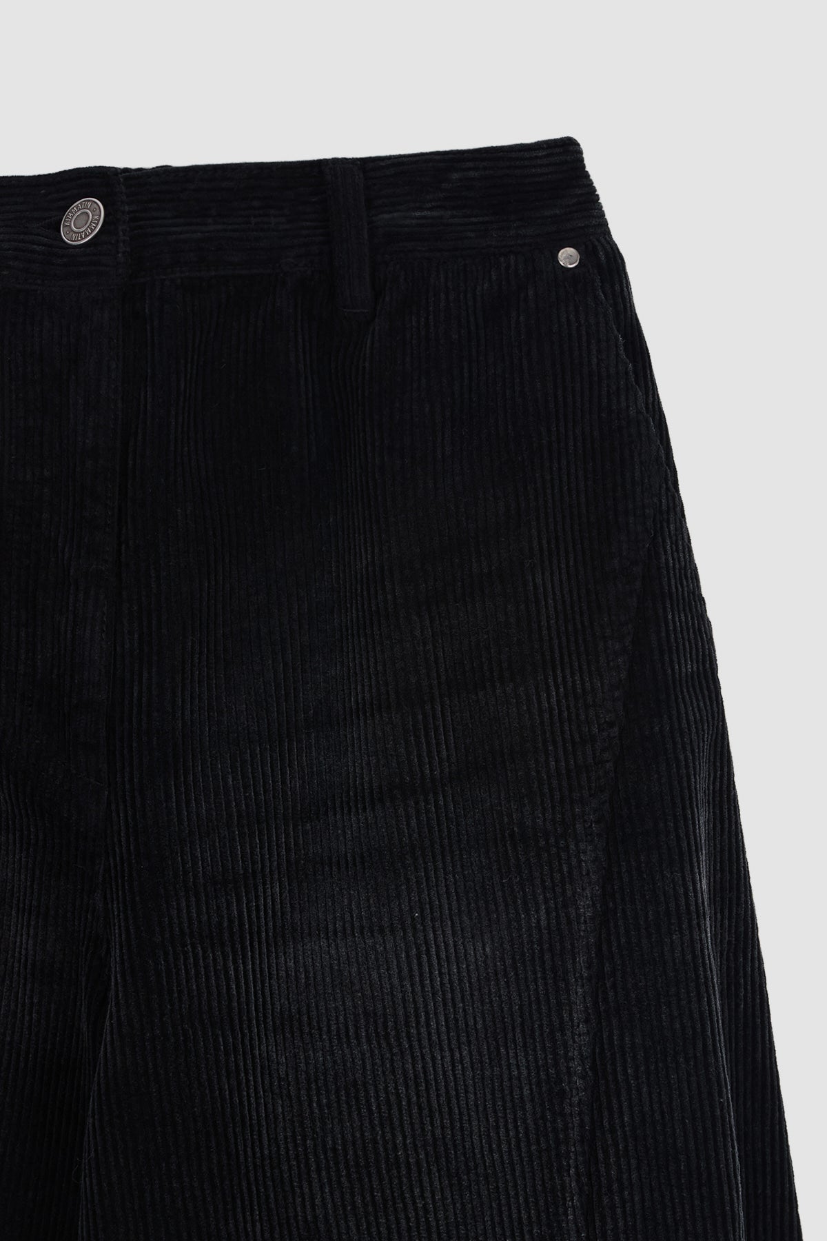 Matinkim Washed Corduroy Volume Pants IN Black