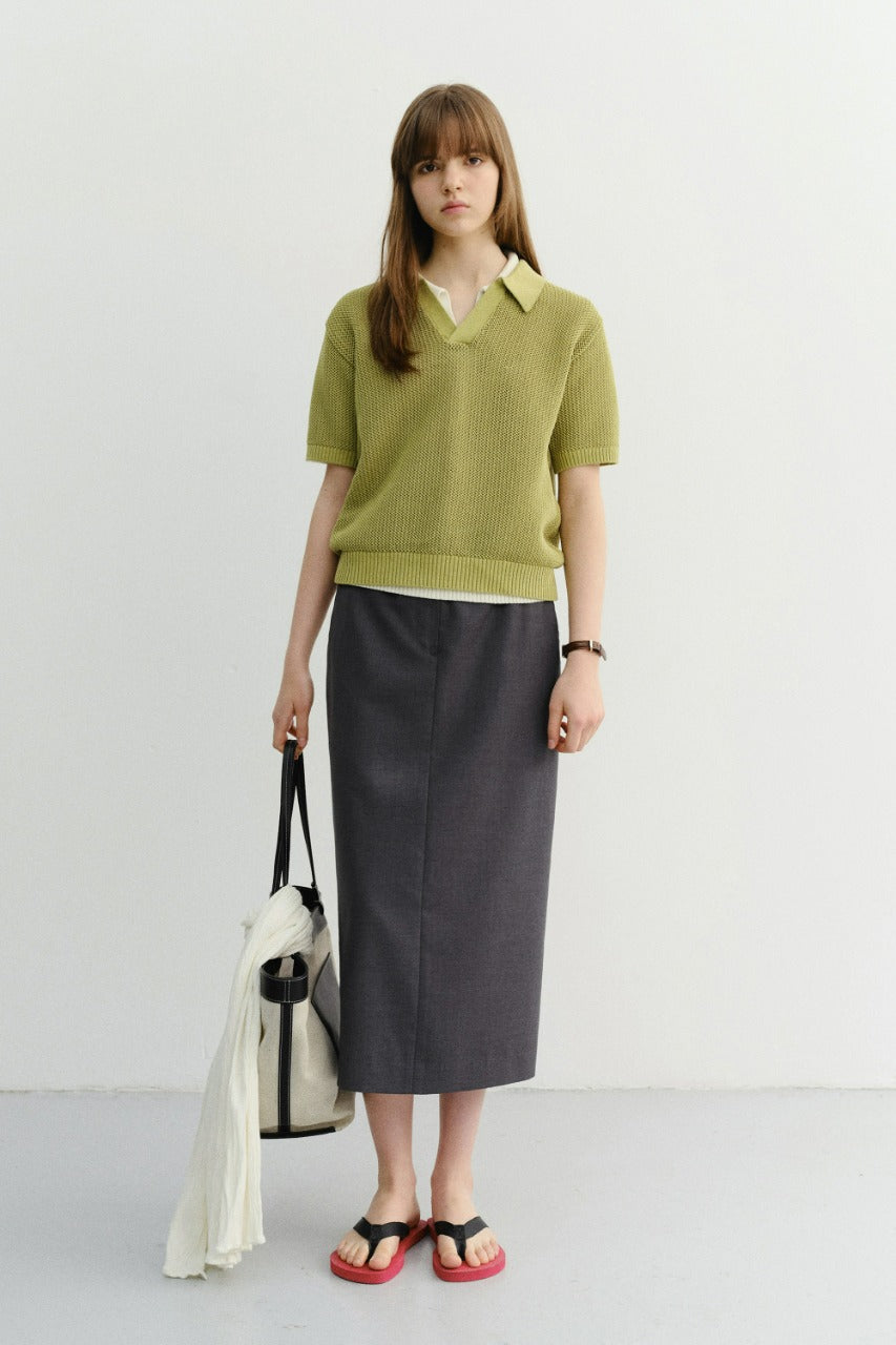 Dunst H-Line Long Skirt Deep Grey