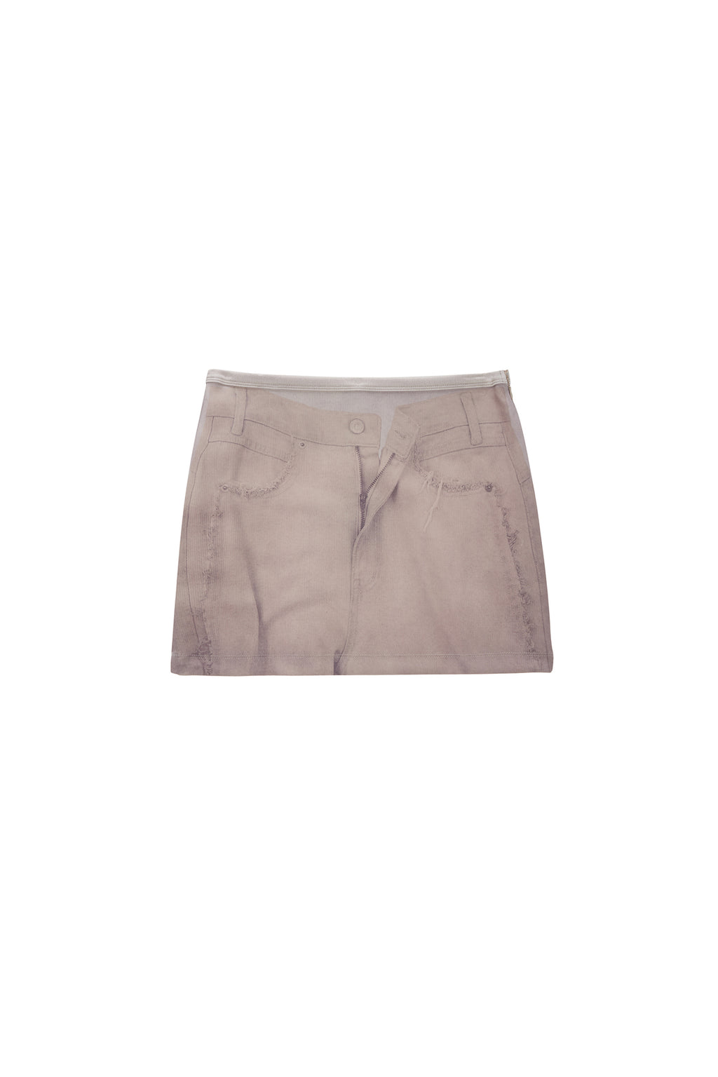 Matinkim Denim Printed Jersey Mini Skirt IN Beige