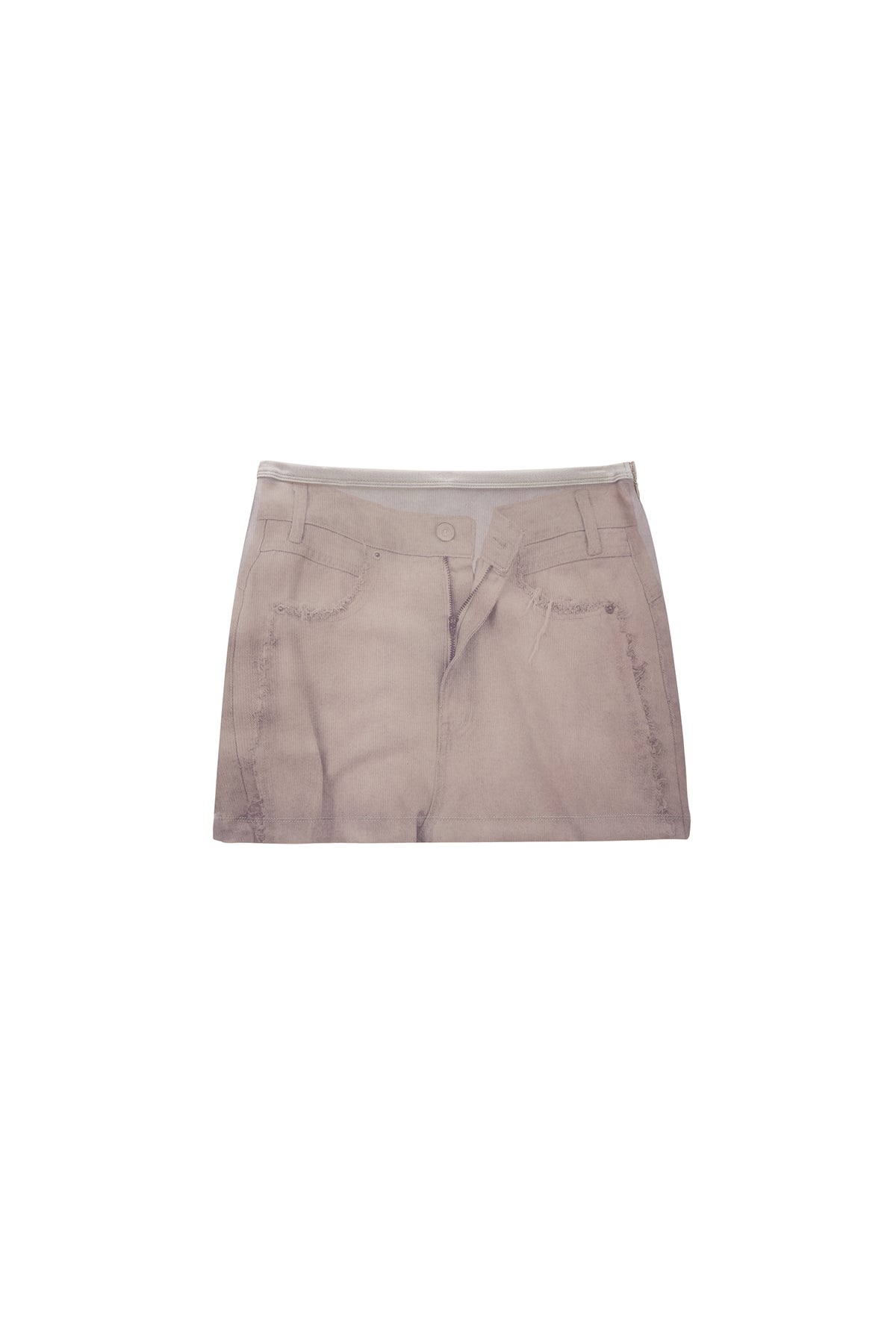 Matinkim Denim Printed Jersey Mini Skirt IN Beige
