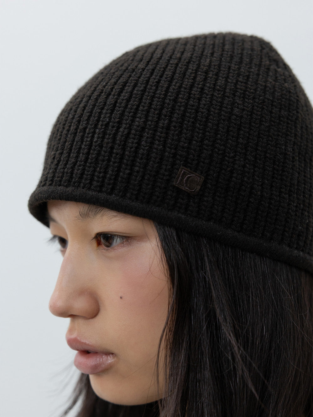 Low Classic Embroidered Logo Knit Beanie Brown