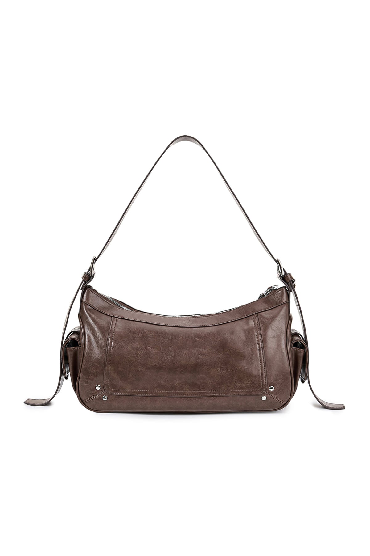 [matinkim] RIVET POINT QUAD SHOULDER BAG IN BROWN