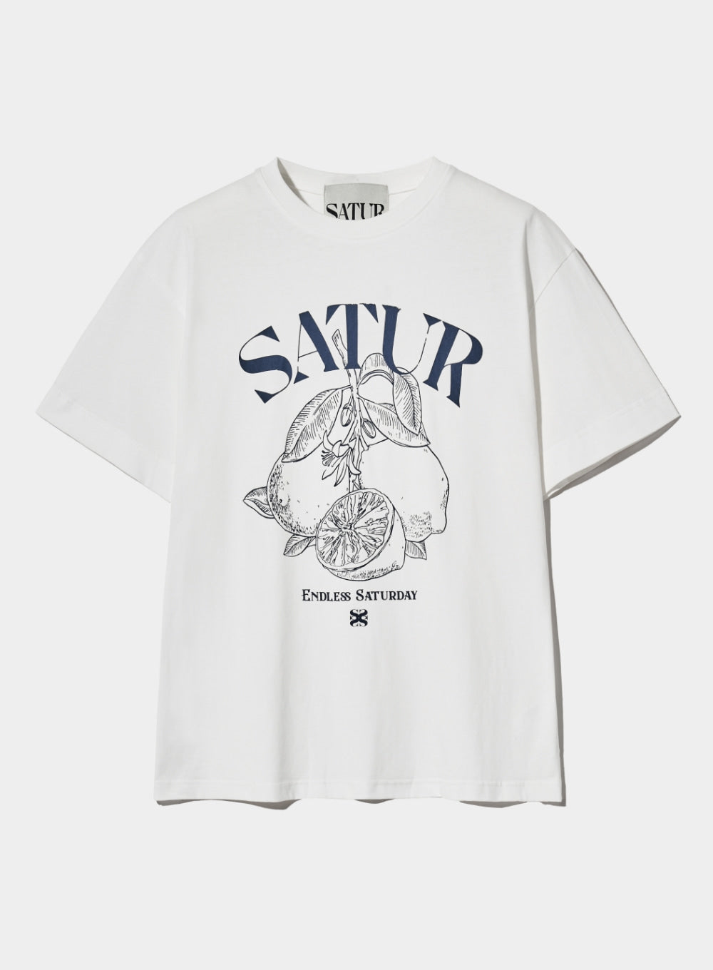 [satur] (W) Capri Citron Drawing Summer Graphic T-Shirt - Resort Ivory