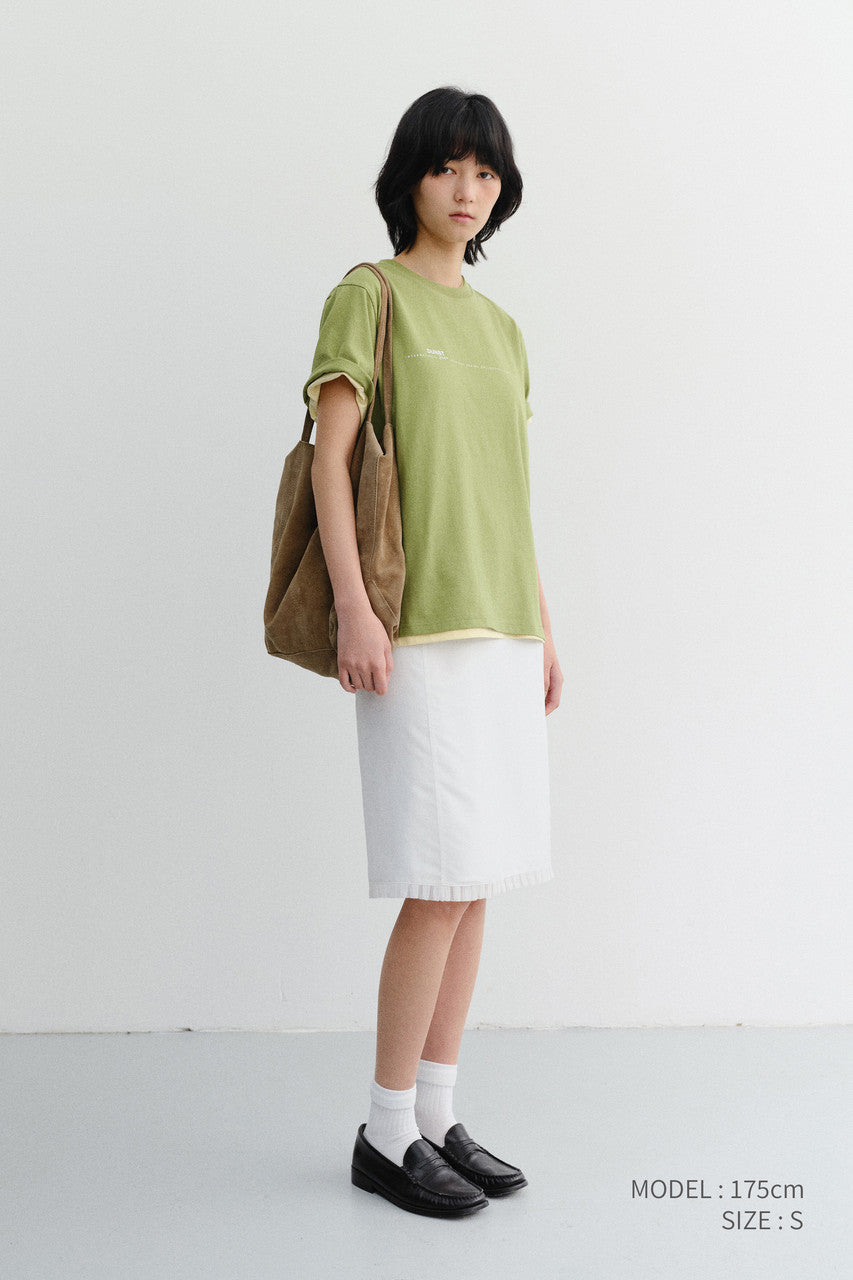 Dunst Unisex Minimal Lettering T-Shirt Olive Green