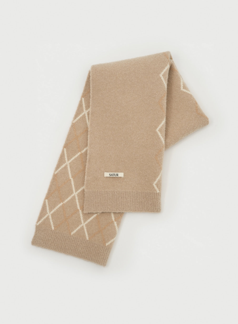 [satur] Argyle Muffler - Beige