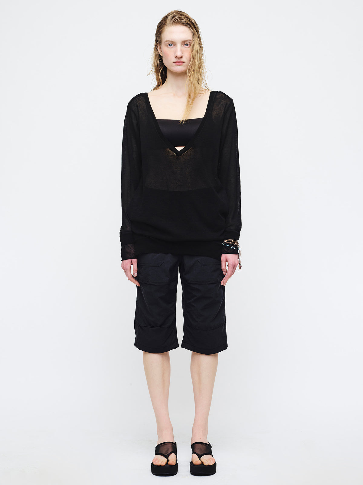 Margesherwood Deep V-Neck Pullover black