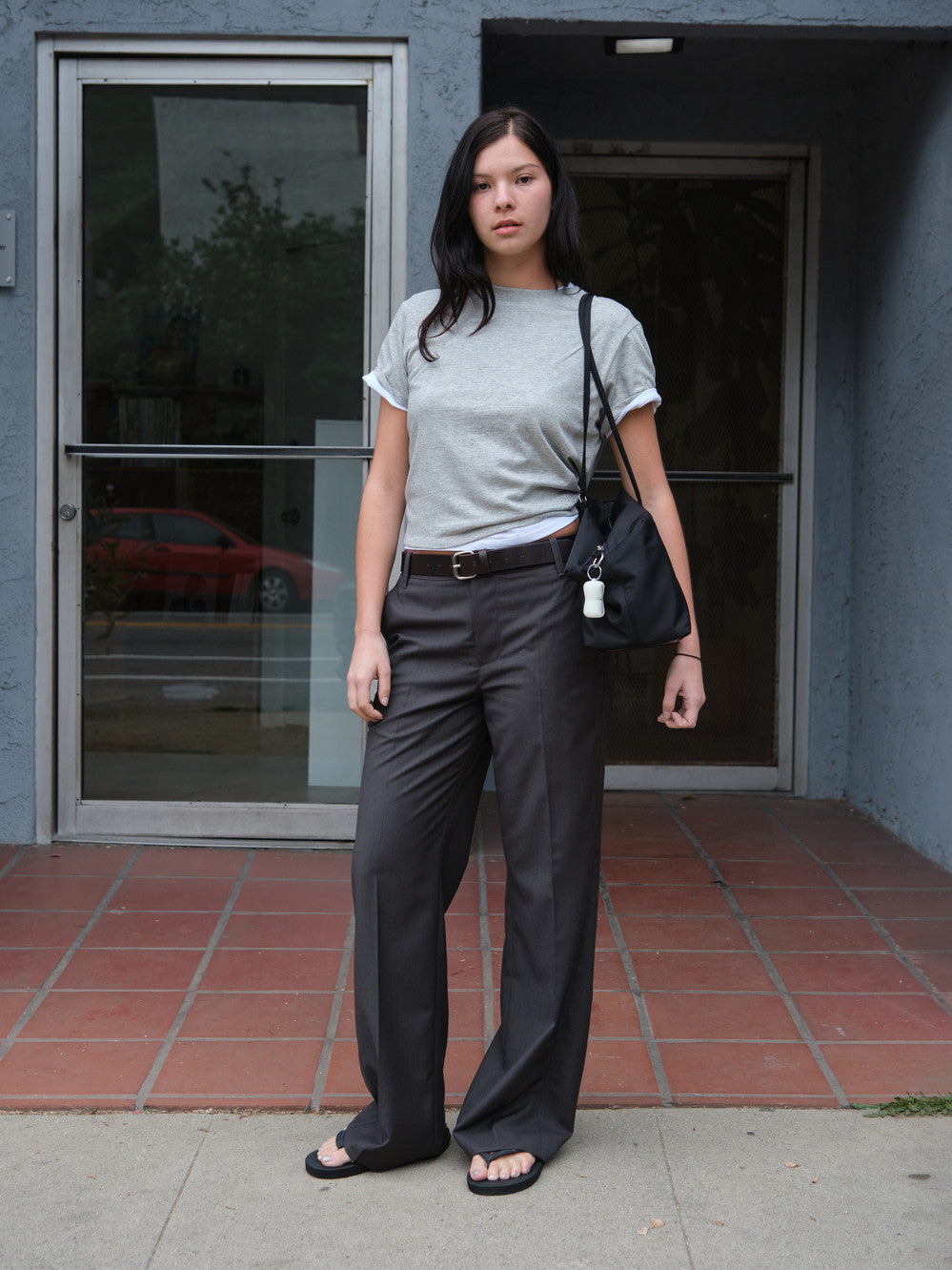 Low Classic Lc Baby Tee Melange Grey