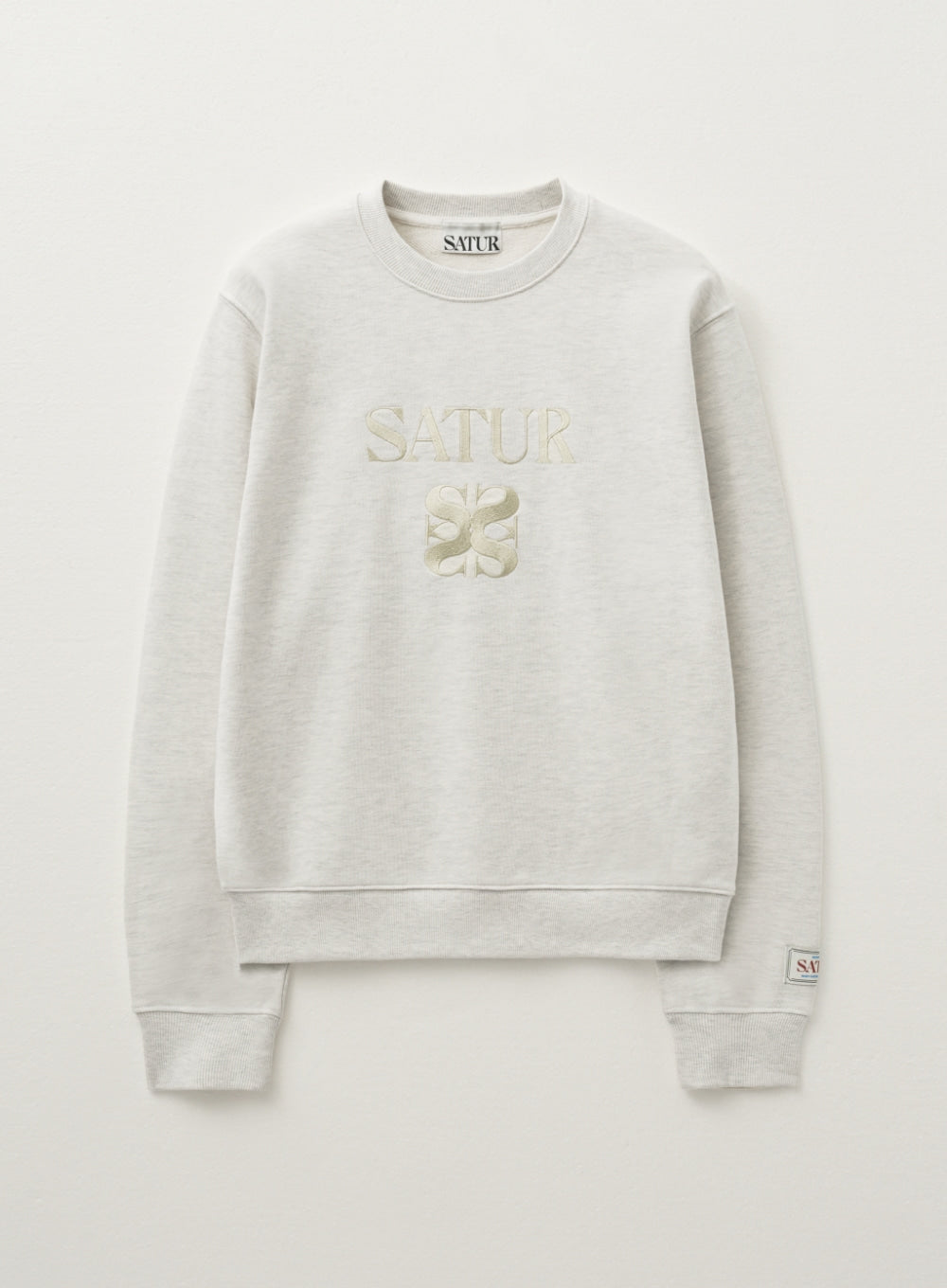 [satur] (W) Classic Logo Sweatshirt - Ivory Beige