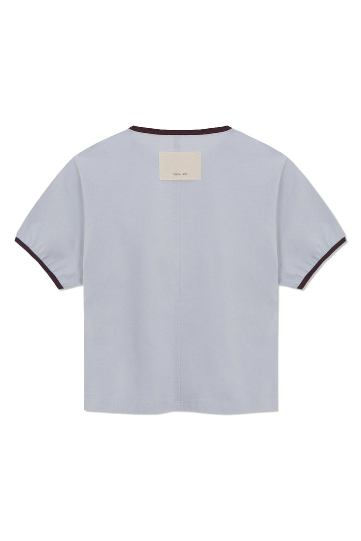 Matinkim Stud Logo Ringer Top IN Smoke Blue
