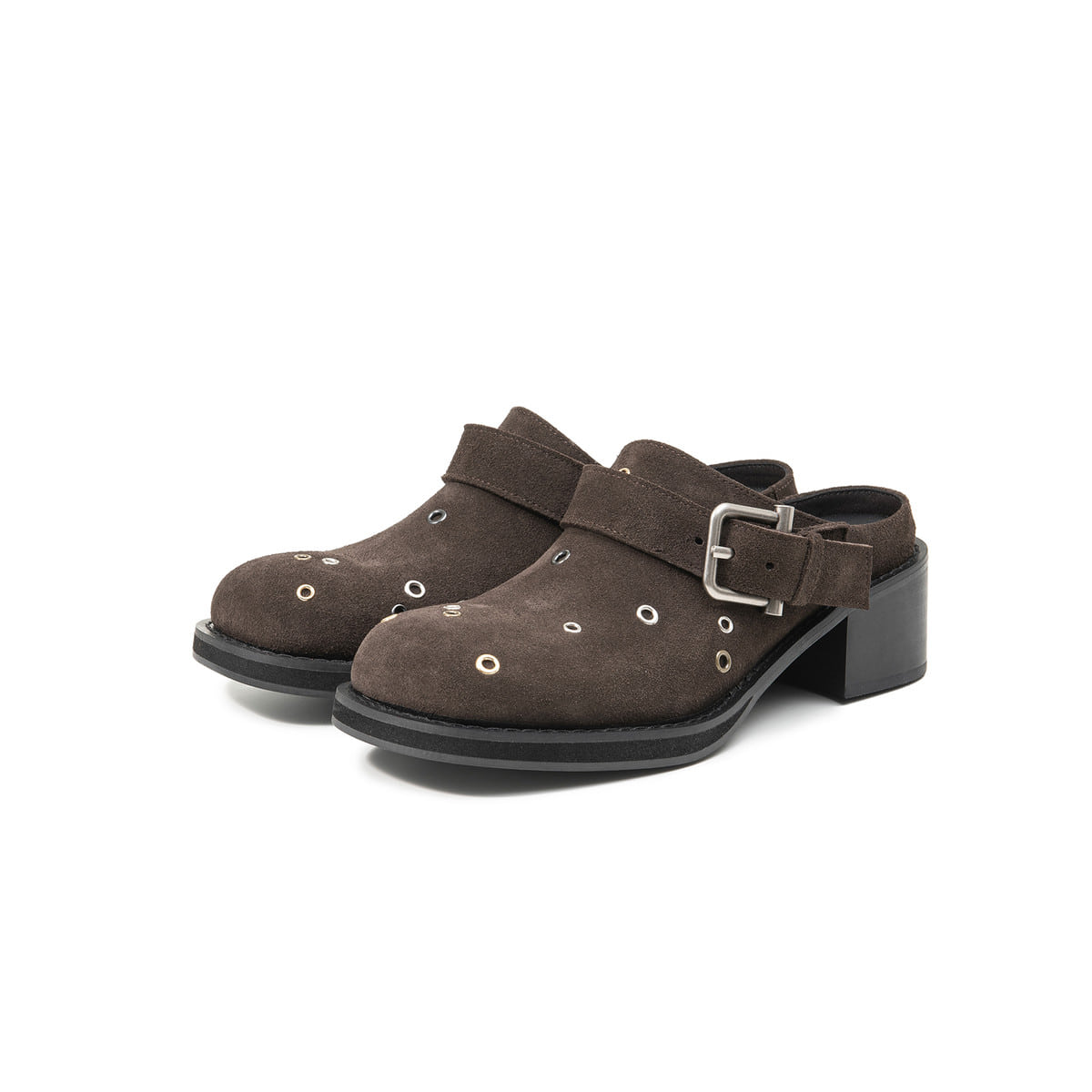 Osoi Brocle Clog Suede Mocha Eyelets