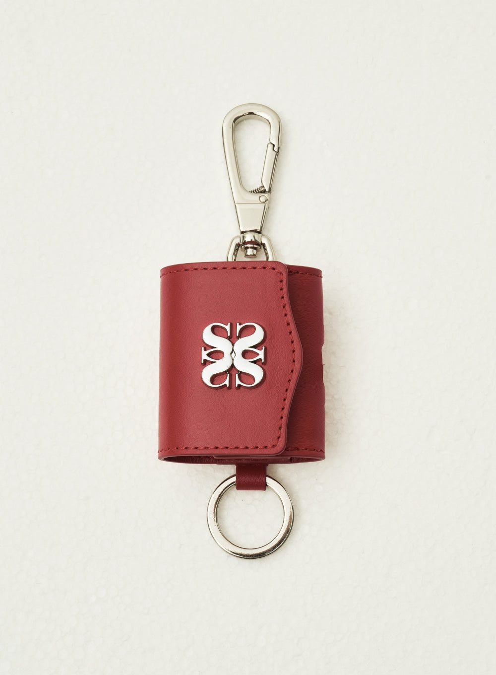 [satur] Satur Keyring Leather Airpods Case - Red