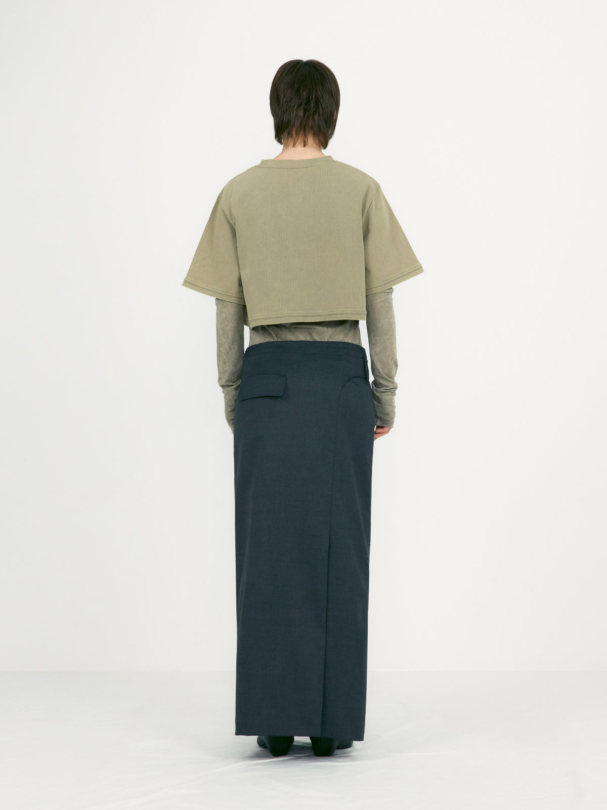 Low Classic Belted Maxi Skirts Charcoal