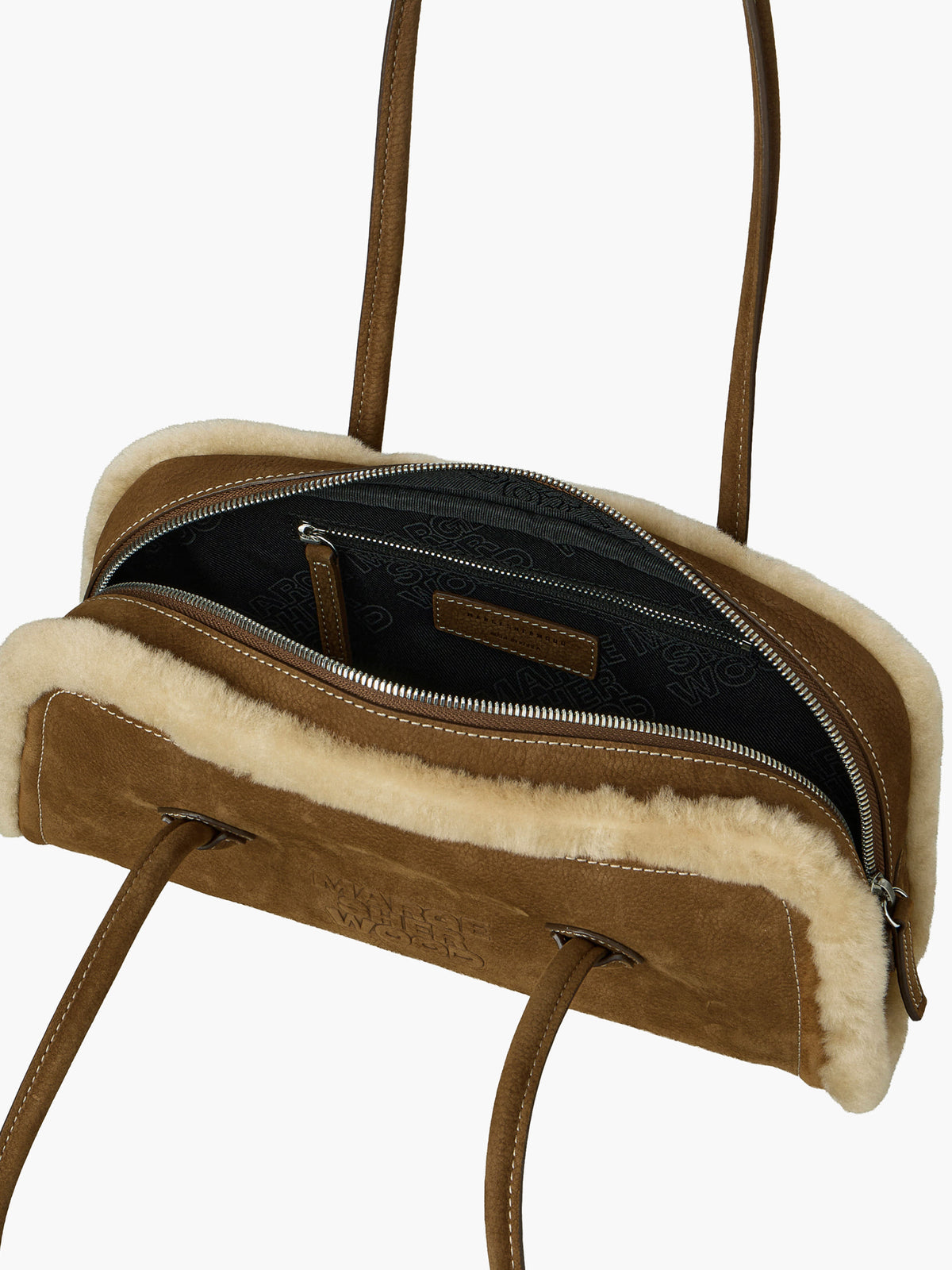 Margesherwood Soft Boston EW beige shearling+chestnut nubuck