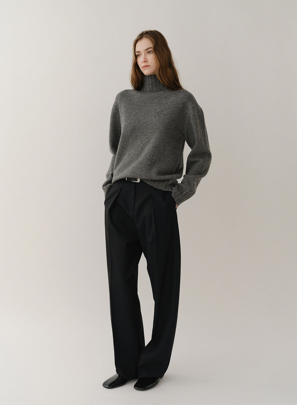 Kindersalmon Cashmere Turtleneck Gray