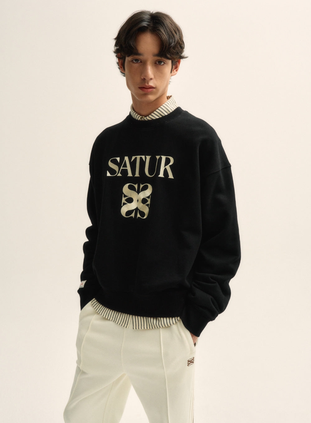 [satur] Classic Logo Sweatshirt - Classic Black