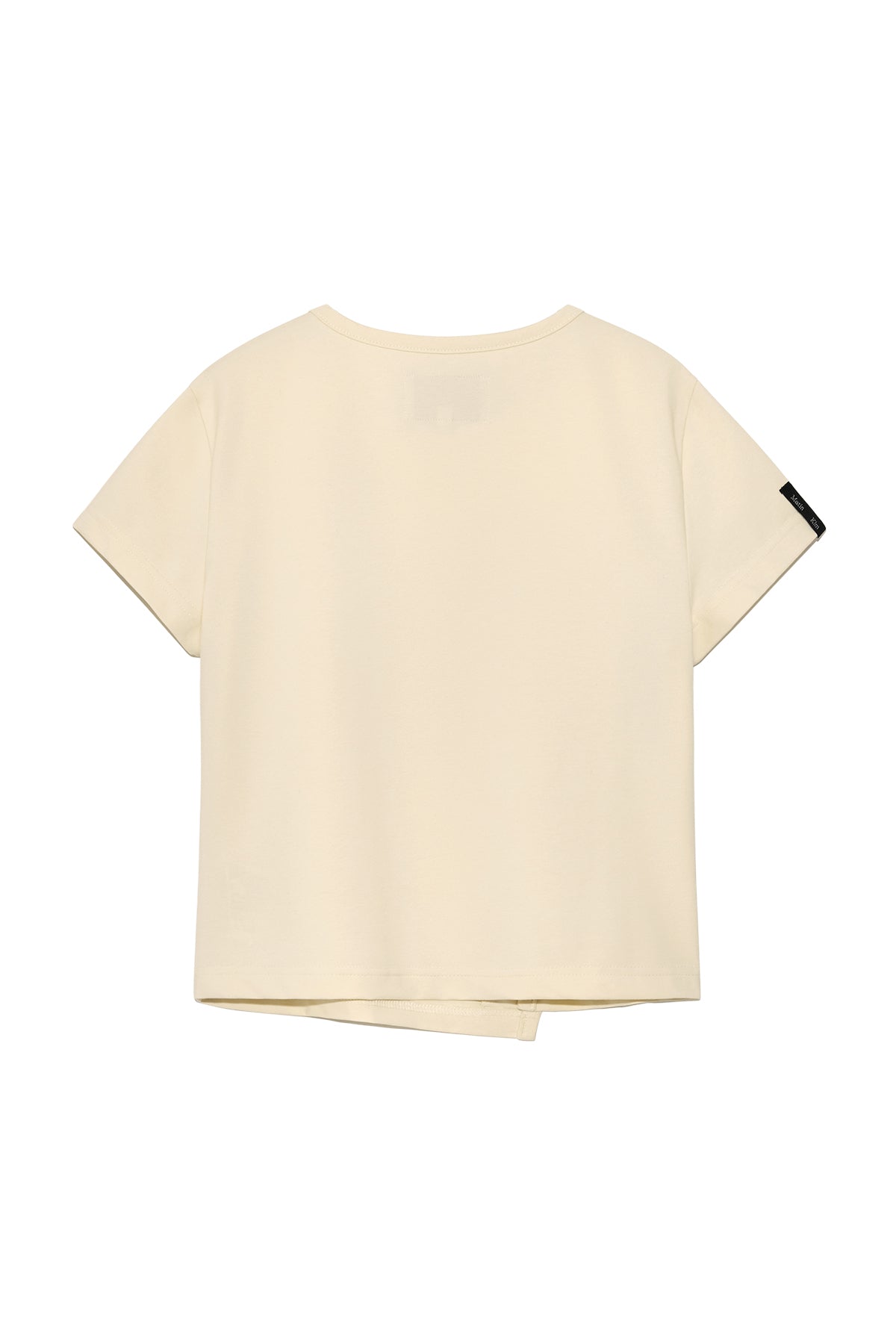 [matinkim] SLIT BUTTON POINT CROP TOP IN IVORY