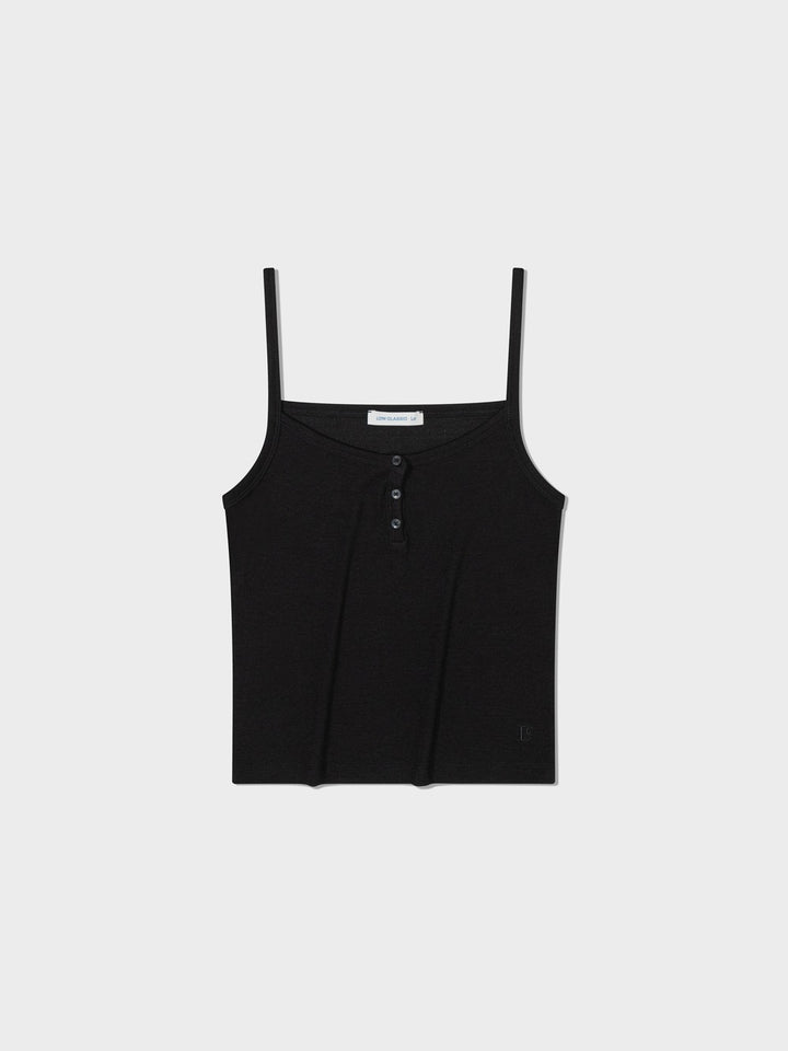 Low Classic Henley Neck Camisole Black