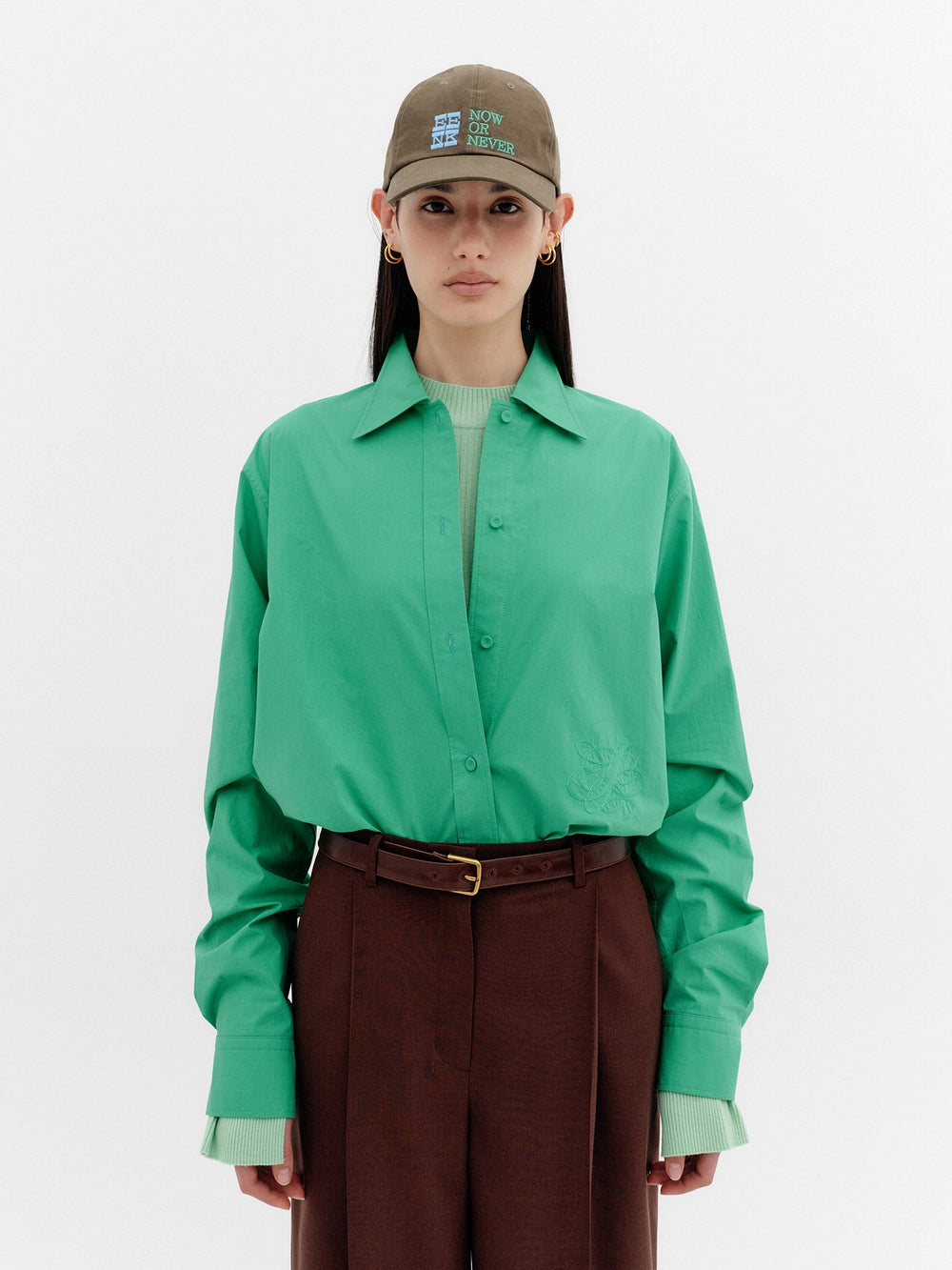EENK Classic Logo Embroidered Shirt - Green