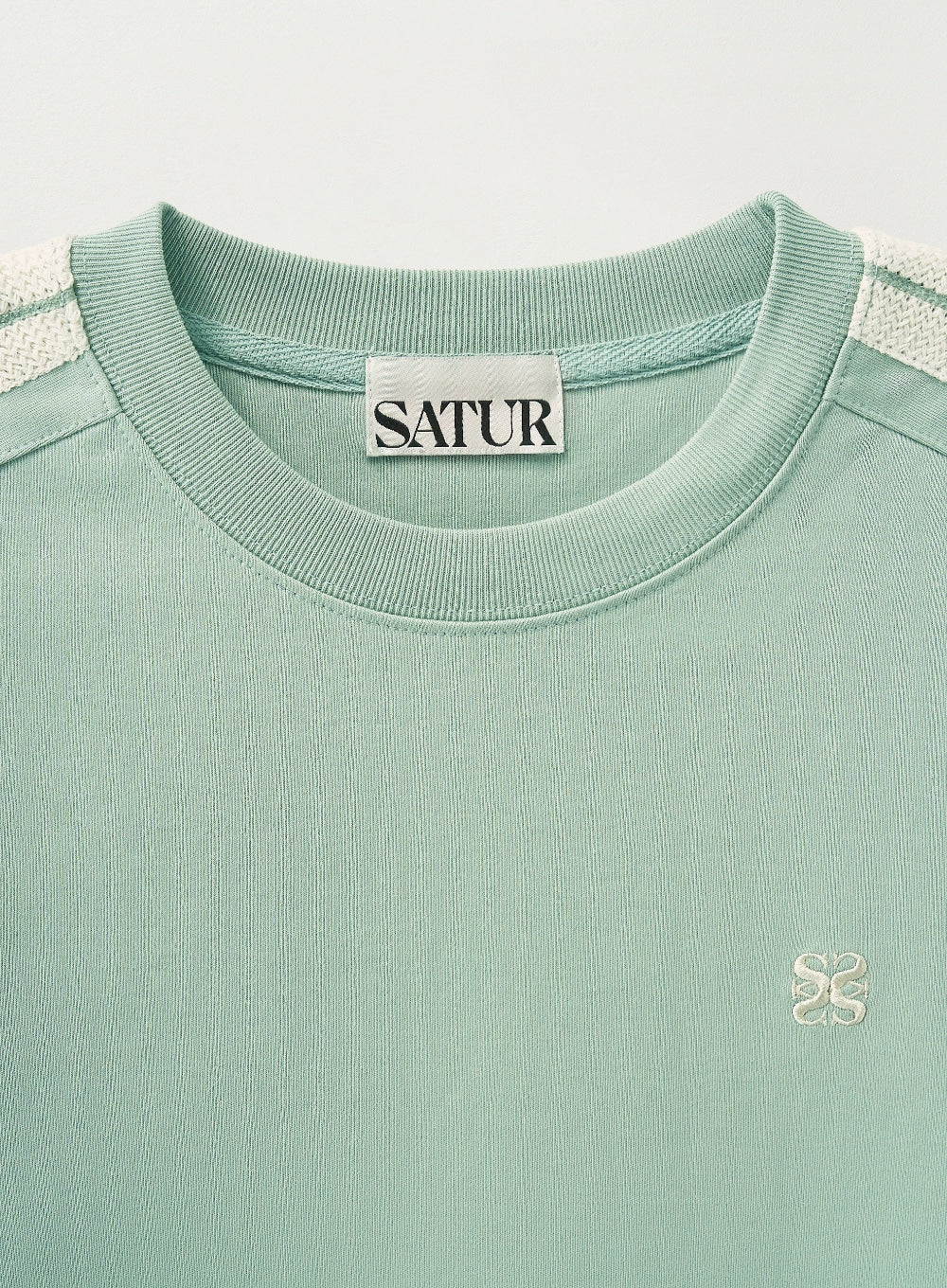 [satur] (W) Lawton Crop Half Sweatshirt - Khaki