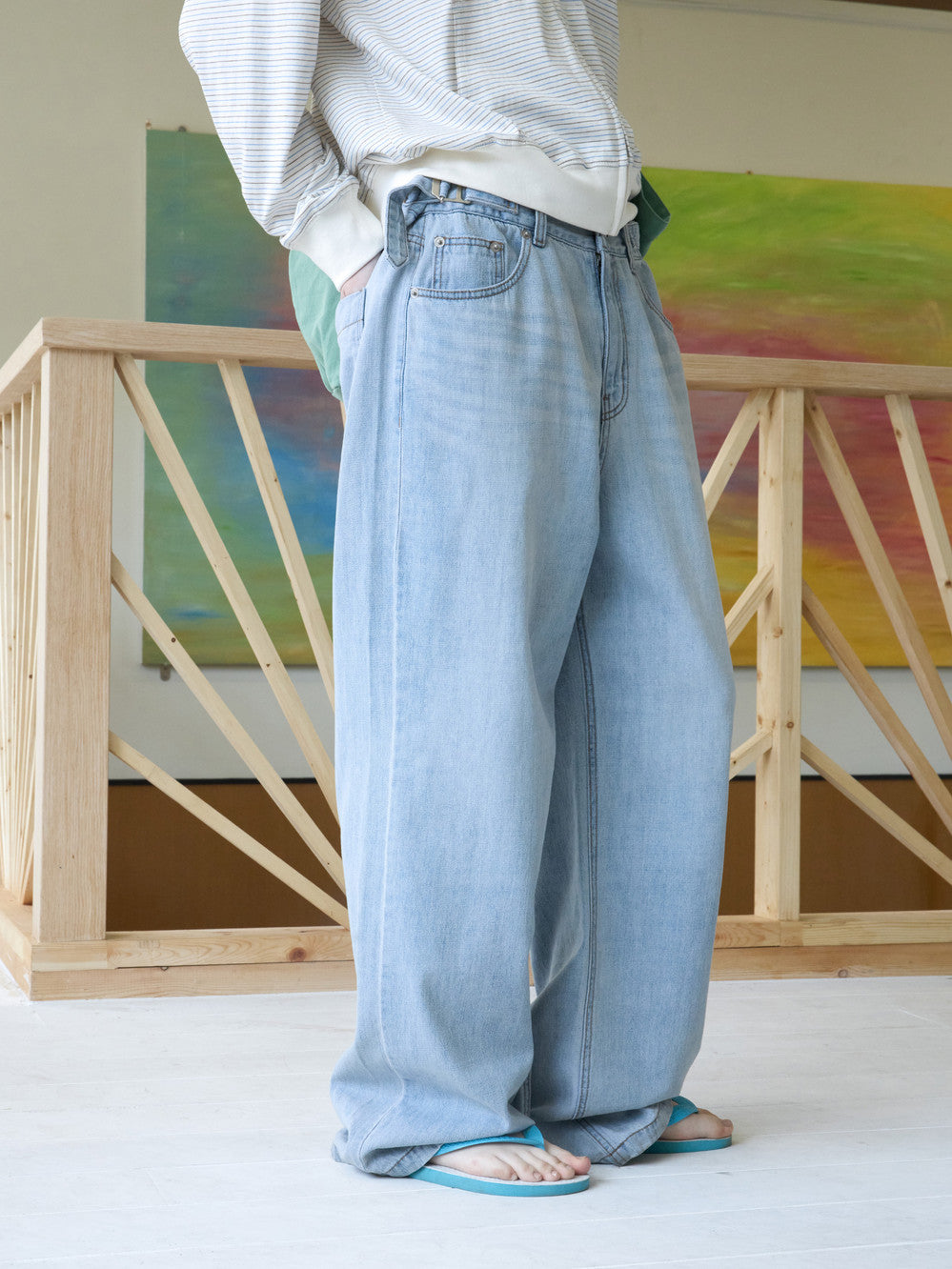 Low Classic Airy Oversized Jeans Blue