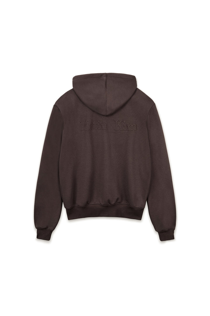 Matinkim Back Logo Glitter Hoody Zip UP For Men IN Brown