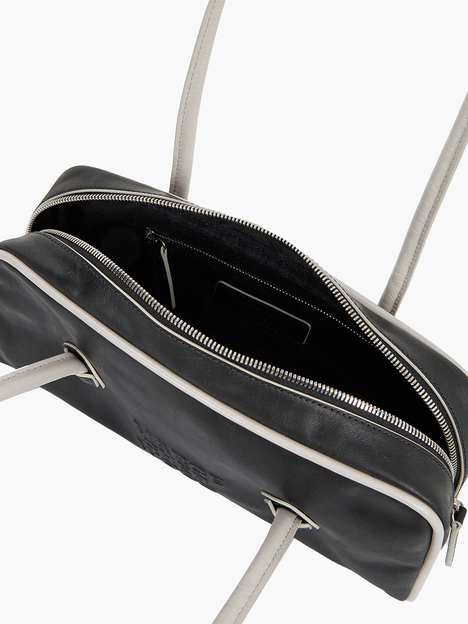 Margesherwood Soft Boston EW Piping black pull-up+light grey crinkle