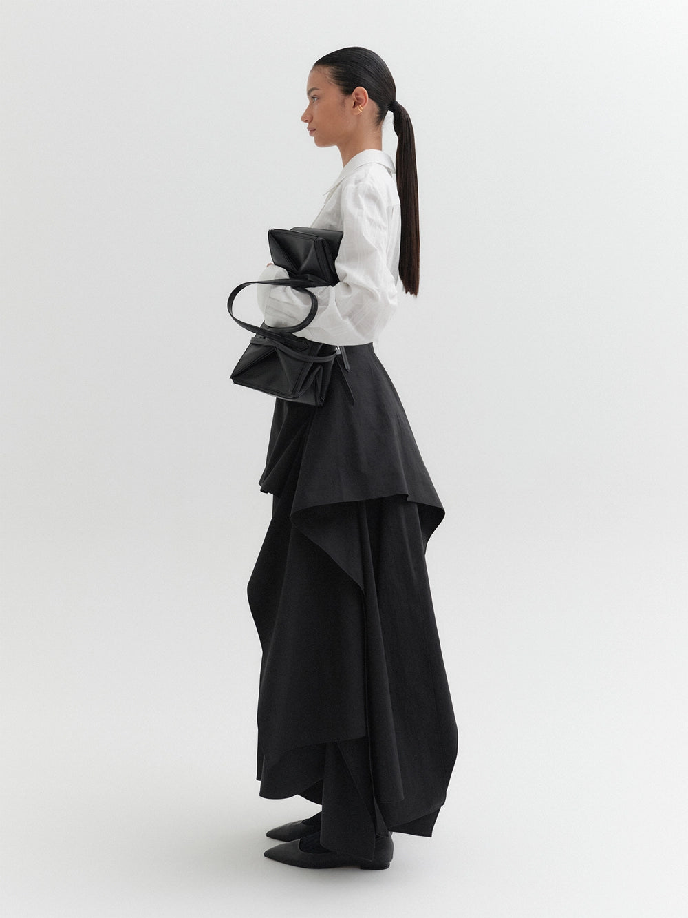 EENK Layered Long Skirt - Black