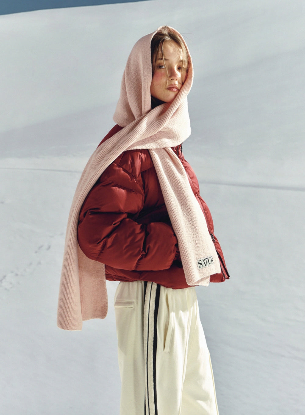 [satur] Verona Knit Muffler - Light Pink