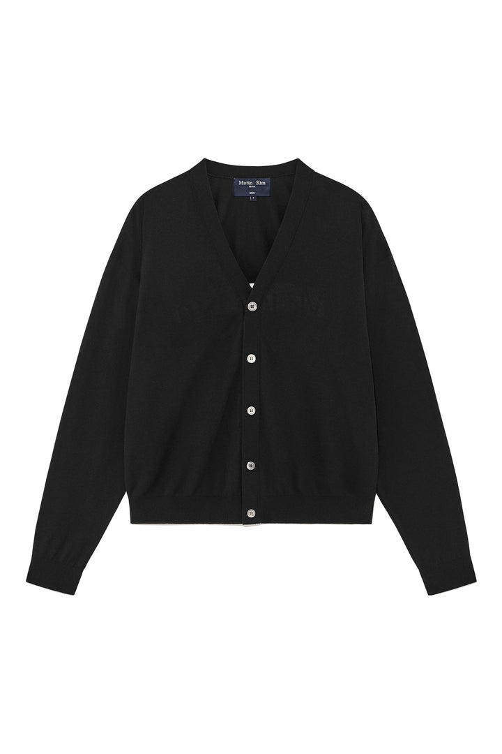 Matinkim Back Logo See Through Cardigan For Men IN Black