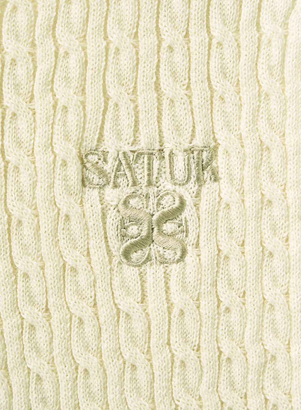 [satur] (W) Cable Knit Sleeveless Top - Cream
