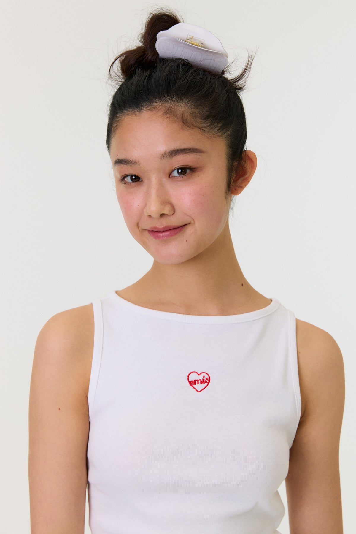 EMIS Boat Neck Tank Top-White