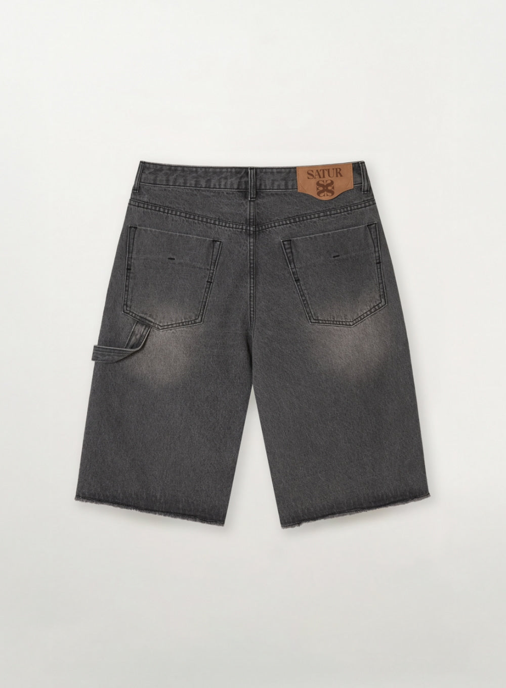 Satur Carpenter Bermuda Denim Pants - Gray