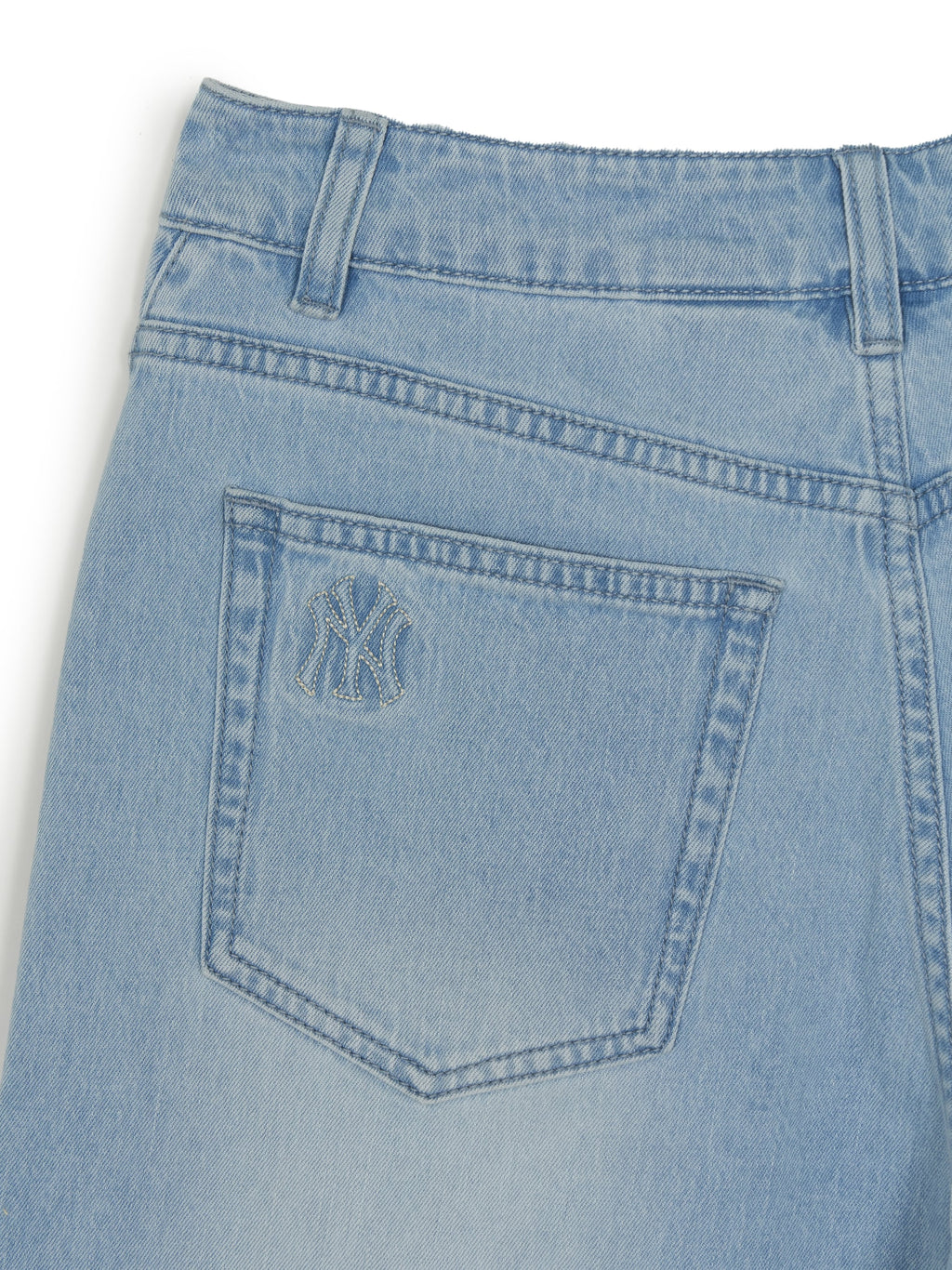 MLB Korea Women's Basic Small Logo 9in Curved Denim Shorts