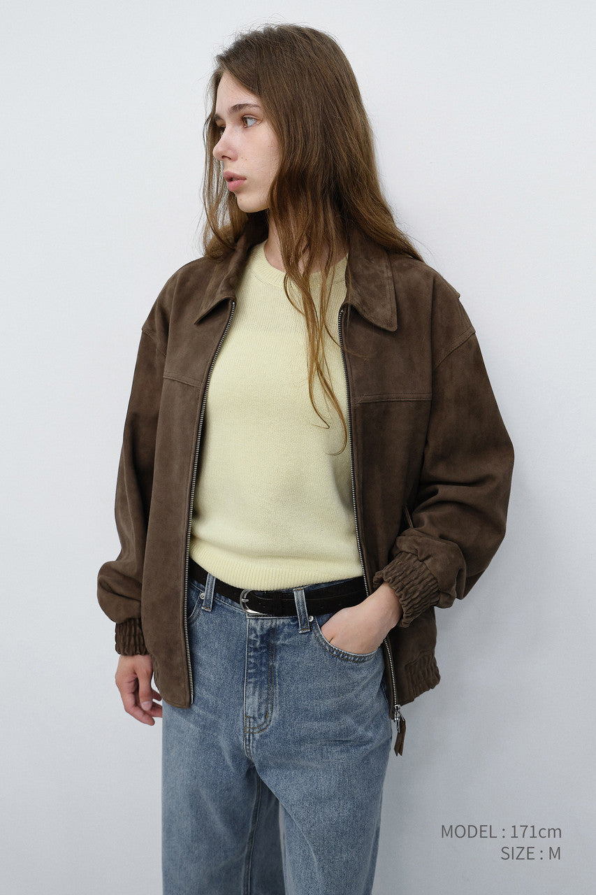 Dunst Unisex Refined Suede Blouson Taupe Suede