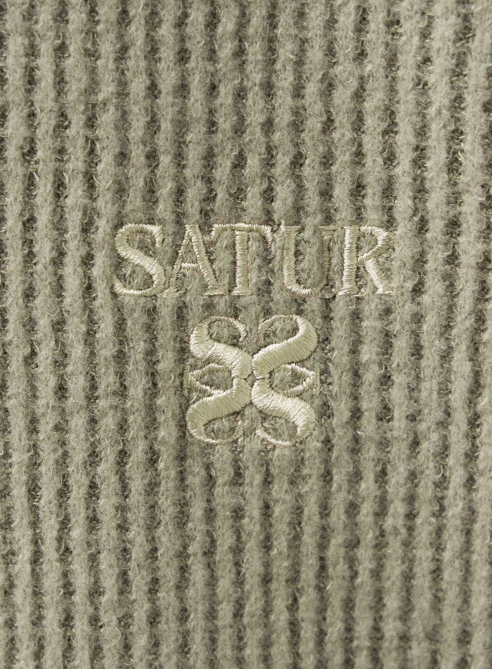[satur] Light Weight Fleece Hood Zip-up - Sage Green