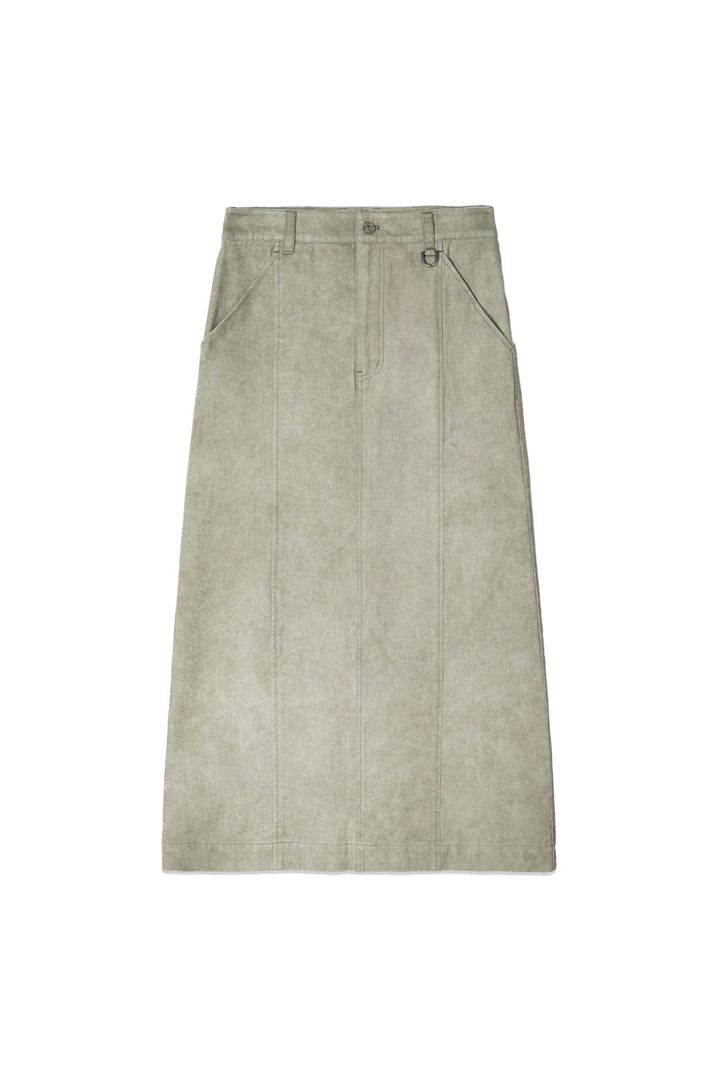 Matinkim Washed Mermaid Long Skirt IN Light Khaki