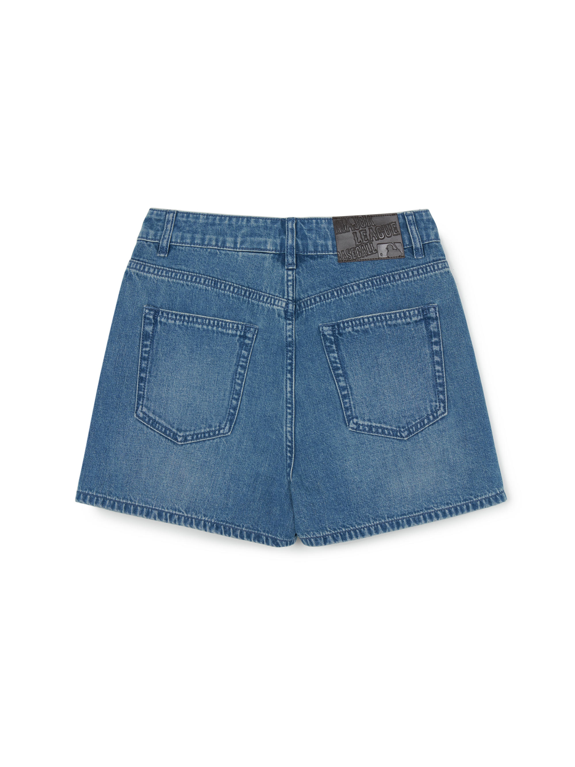 MLB Korea Women's Basic Small Logo Cargo Denim Wrap Skirt