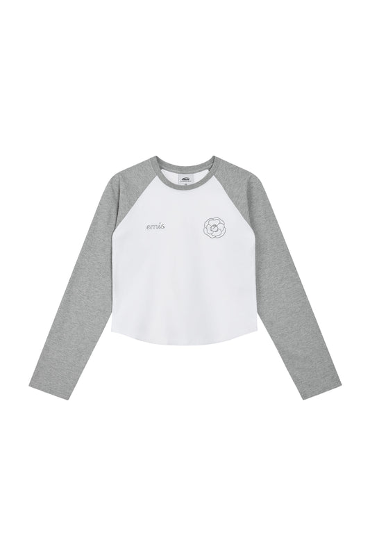 (WOMENS) ROSE RAGLAN T-SHIRT-WHITE