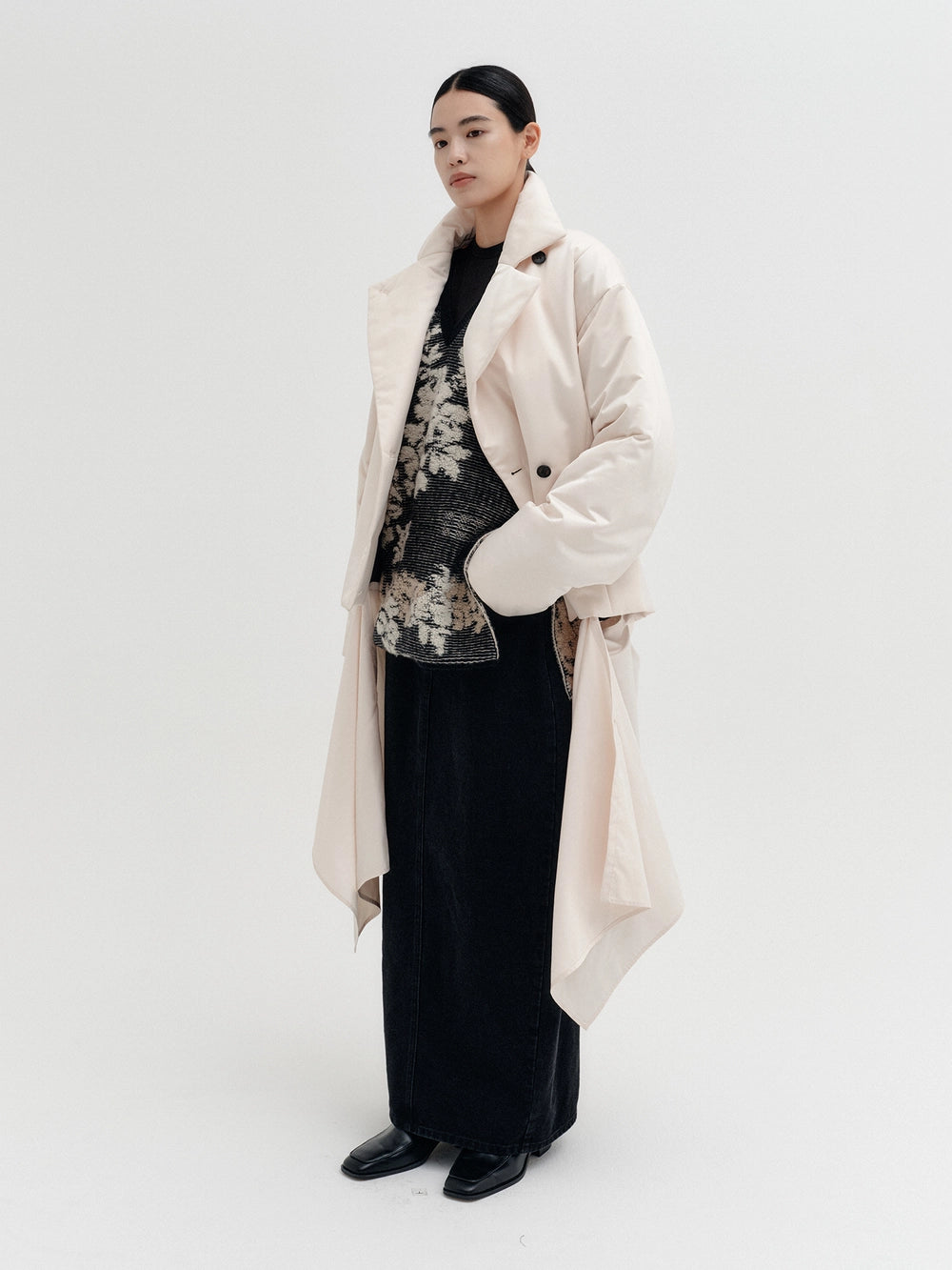 EENK Transformable Layered Coat - Cream