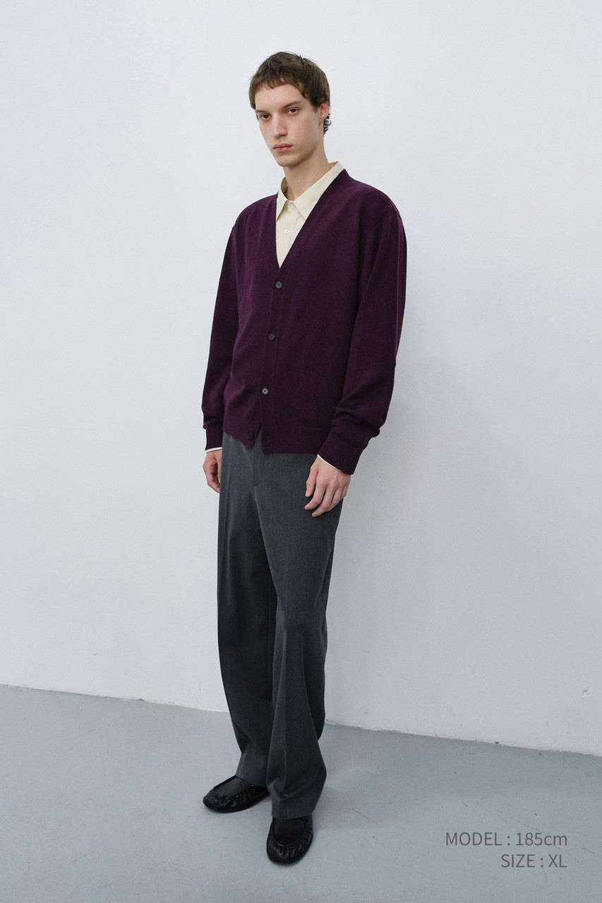 Dunst Unisex V-Neck Cardigan Plum